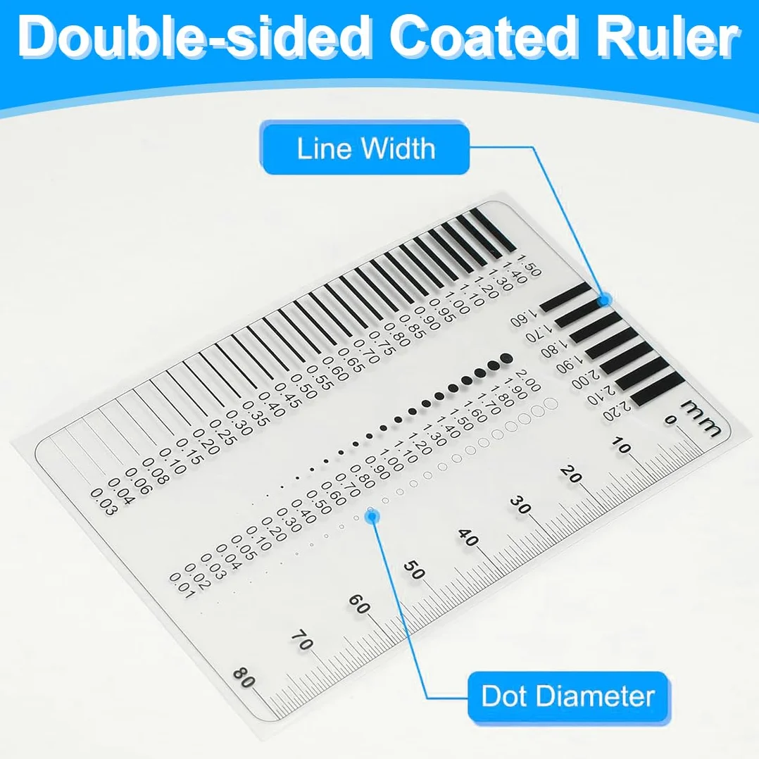 2 pezzi Set professionale di righelli per misurare le crepe - Plastica flessibile trasparente, Fessurimetro, Fessurimetri per Crepe, Équipement d'experts, ideale per artigiani e esperti
