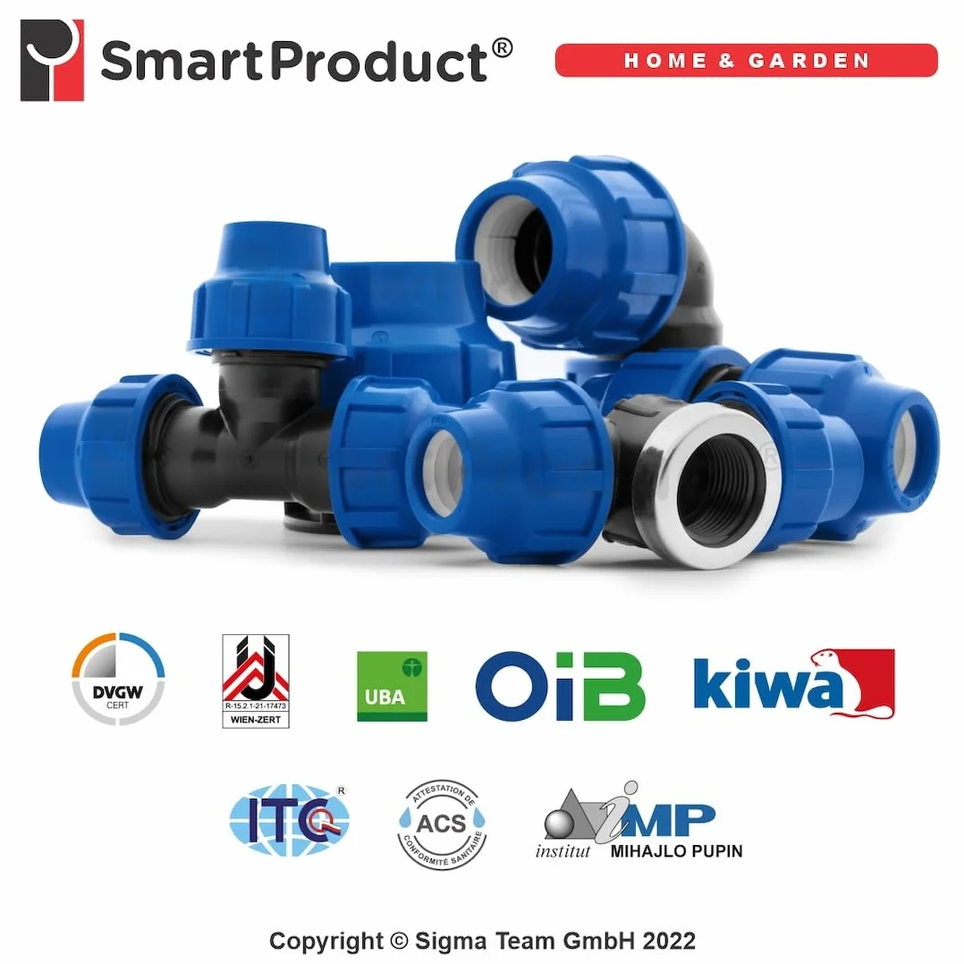 Raccordo a Compressione - Connettore femmina uguale MDPE 25 mm x 25mm – Connettori per tubo dell’aqua Raccordo PP PN16 - Raccordi per Tubi PE80, PE100 – 2 pezzi - SmartProduct