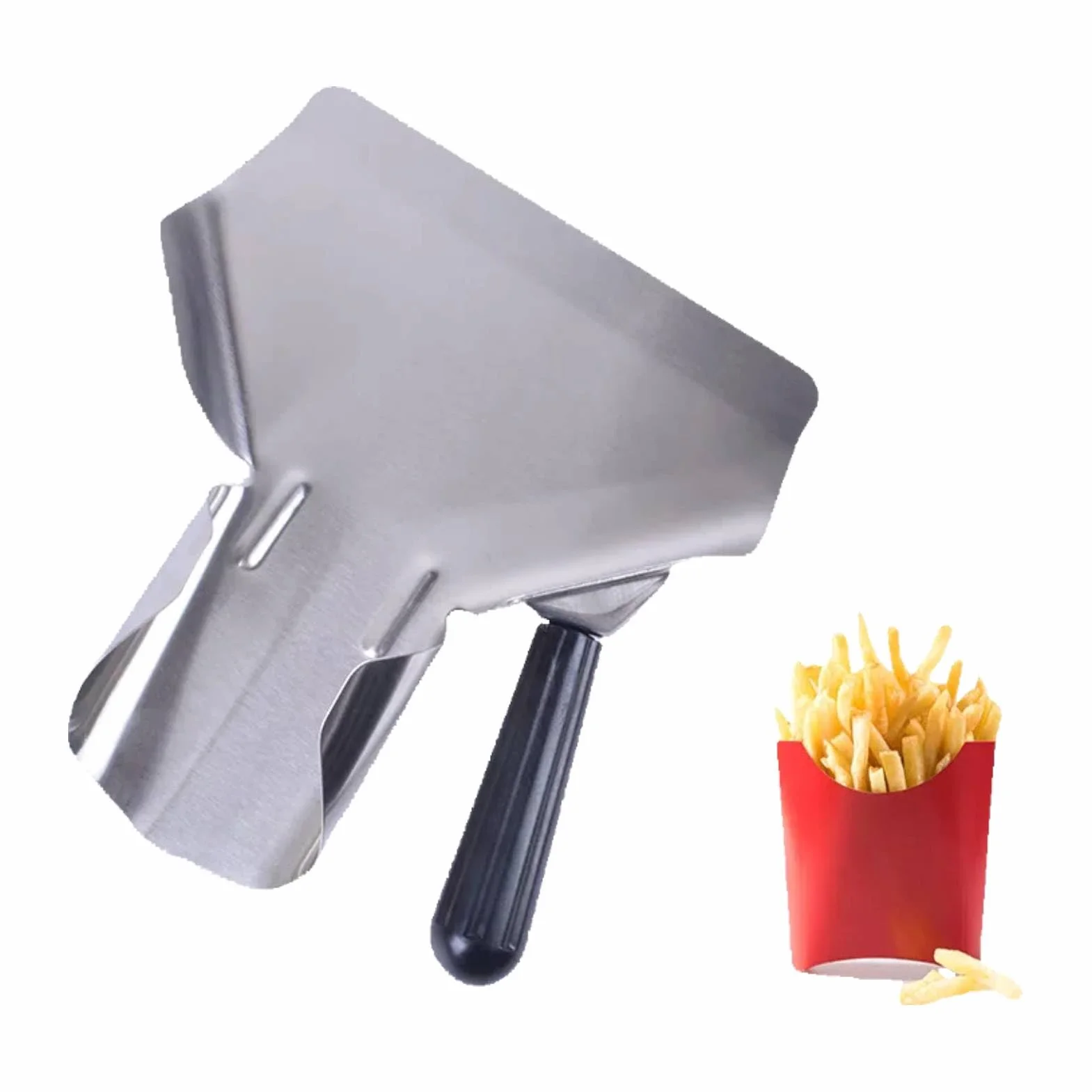 Paletta per Bagger di Patatine Fritte e Popcorn Paletta Pala Chip Scoop con Manico 19,6 x 22,7 x 8,7 cm In Acciaio Inossidabile