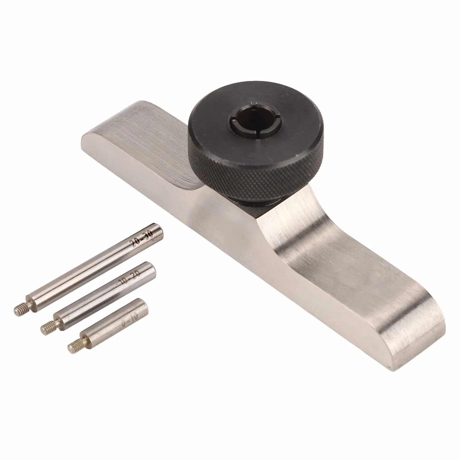 Base con Indicatore di Profondità Supporto Micrometro Aste Prolunga 3 Pezzi Acciaio Inossidabile Temprato 103x17 mm