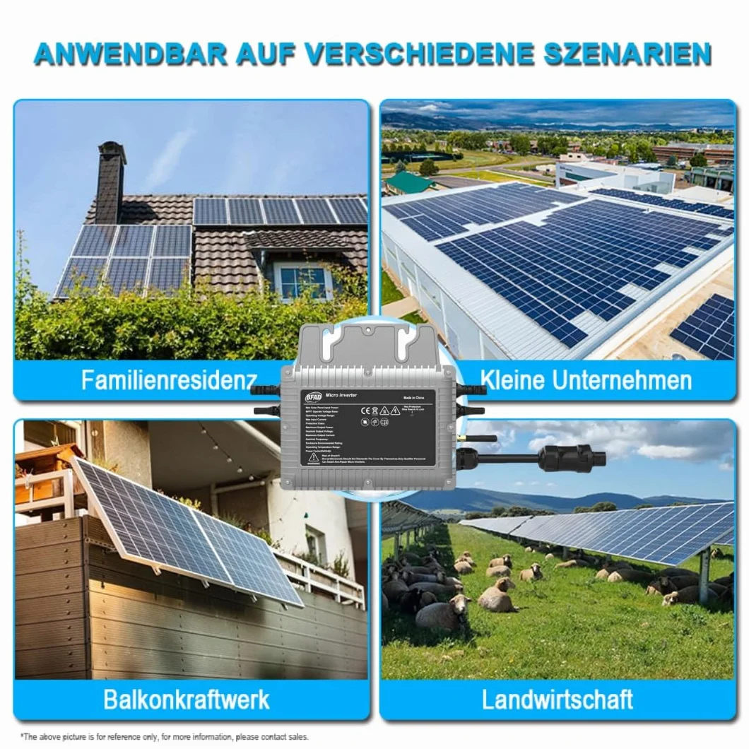Micro inverter 800 W con cavo AC da 5 m, inverter solare MPPT Micro Solar Power Supply, Plug and Play Home Easy Installation WiFi Monitoring with App IP67 Waterproof