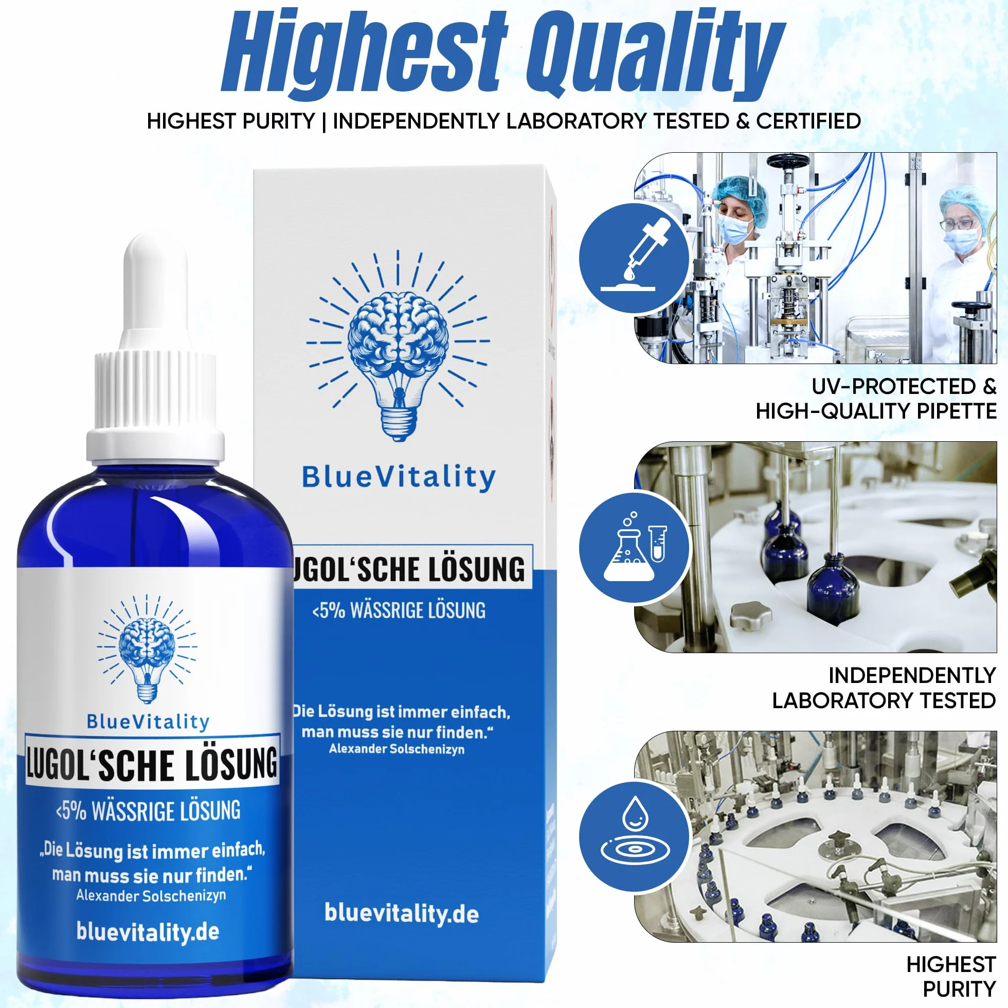 Iodio Lugol 5% 100 ml z pipetką Made in Germany