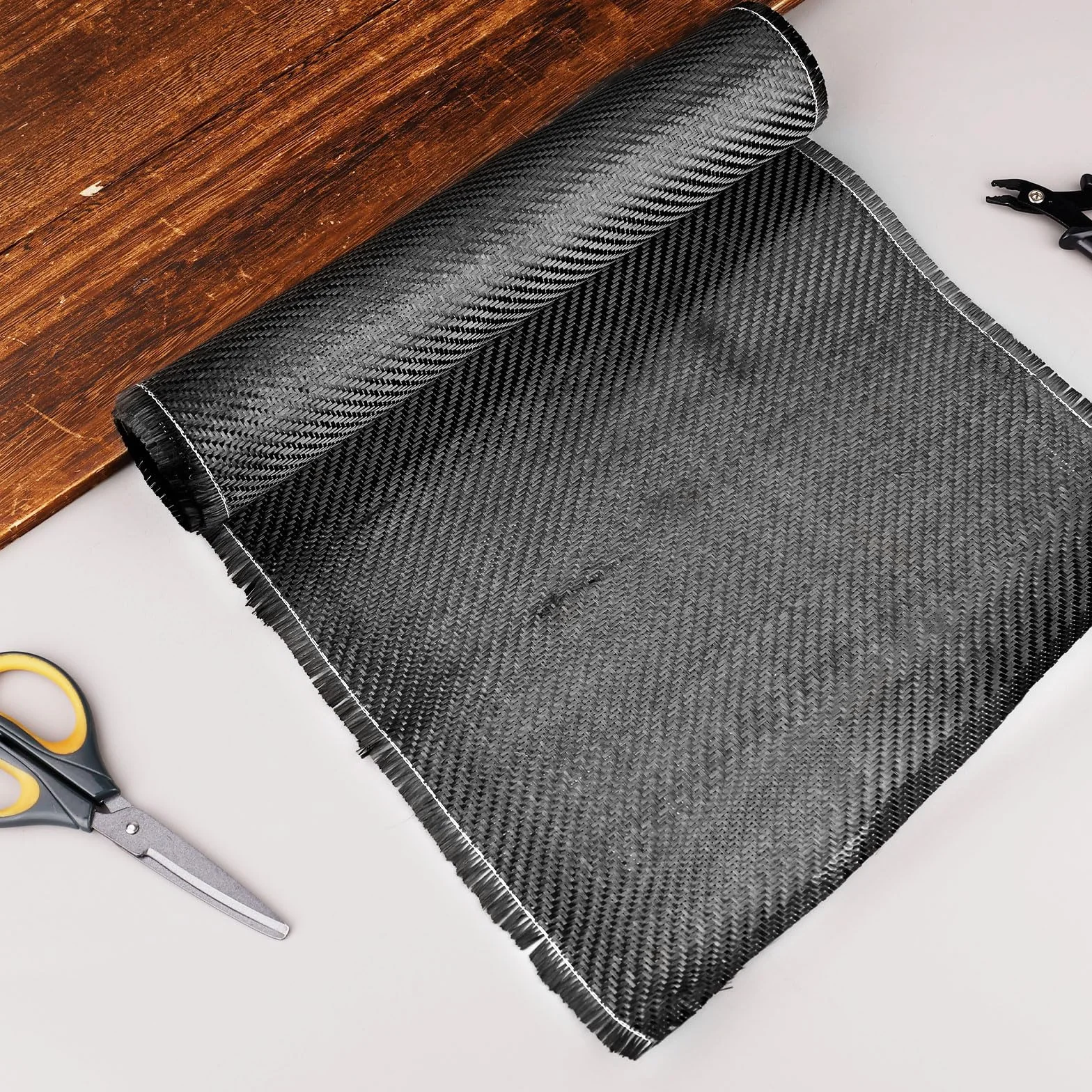 2 Rotoli di Tessuto in Fibra di Carbonio, 127x30cm Carbonio Tessuto, Foglio in Carbonio, Rotolo in per Barche, Auto, Muro di Cemento, Seminterrati