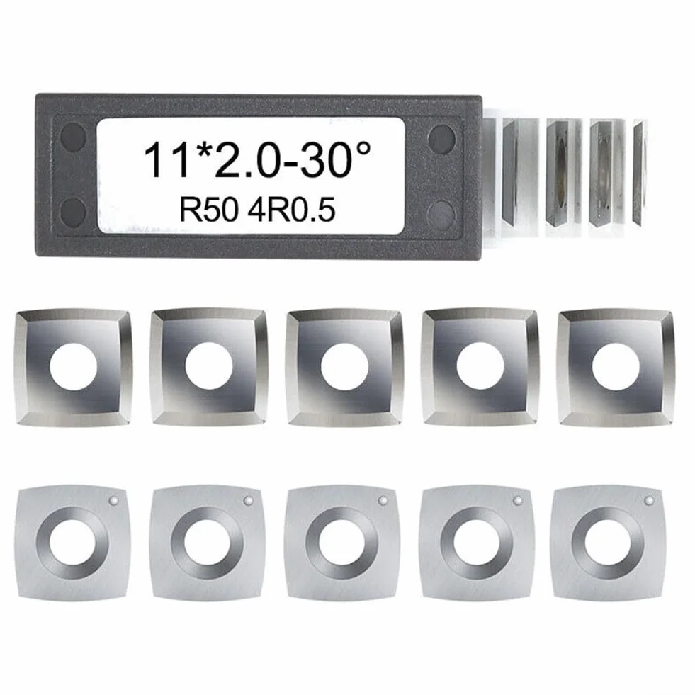 Inserti in carburo di tungsteno 11x11x2 mm, confezione da 10, per teste di taglio a spirale