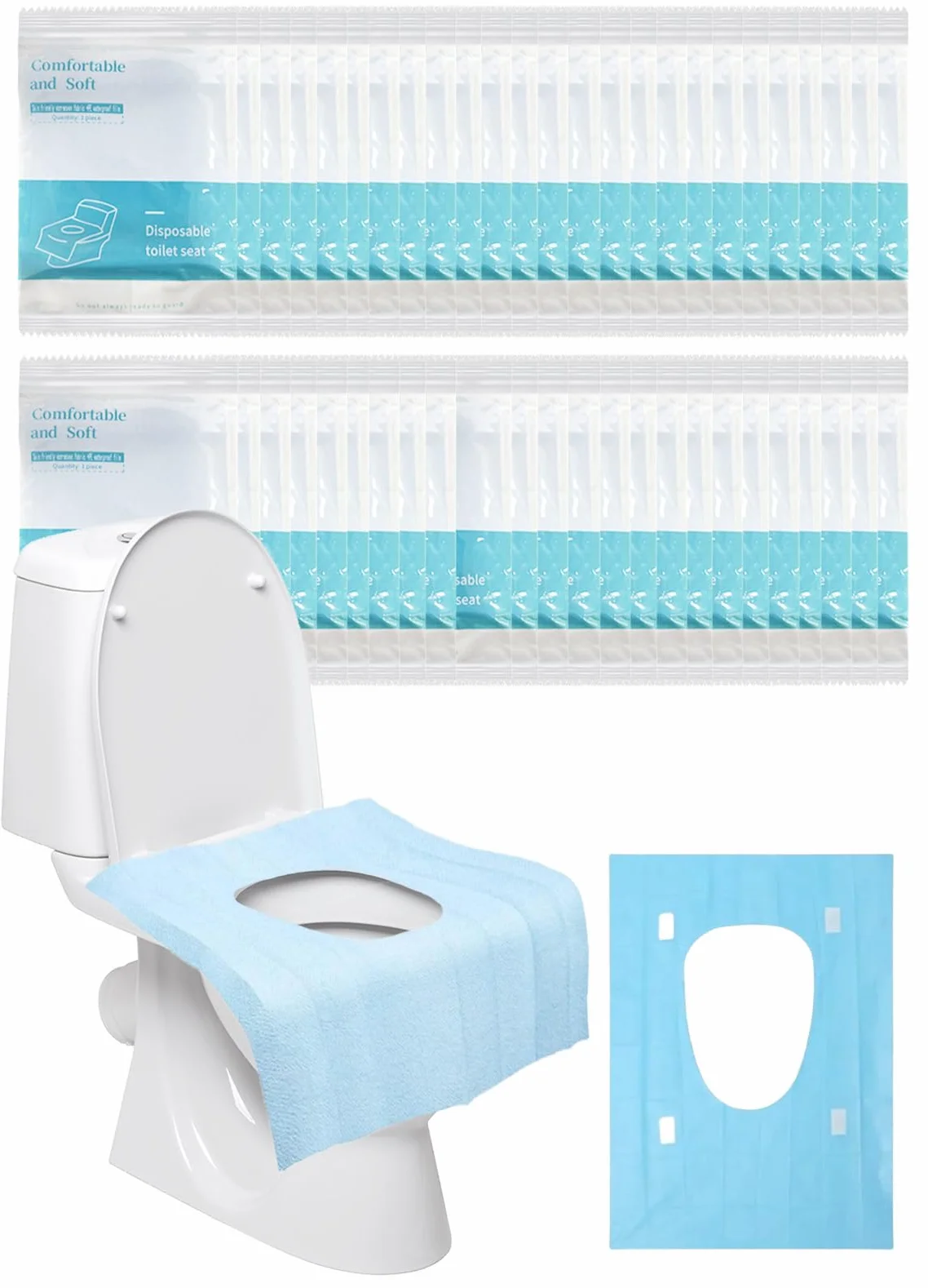 Copriwater monouso 50 pezzi per viaggi toilette pubbliche adulti bambini