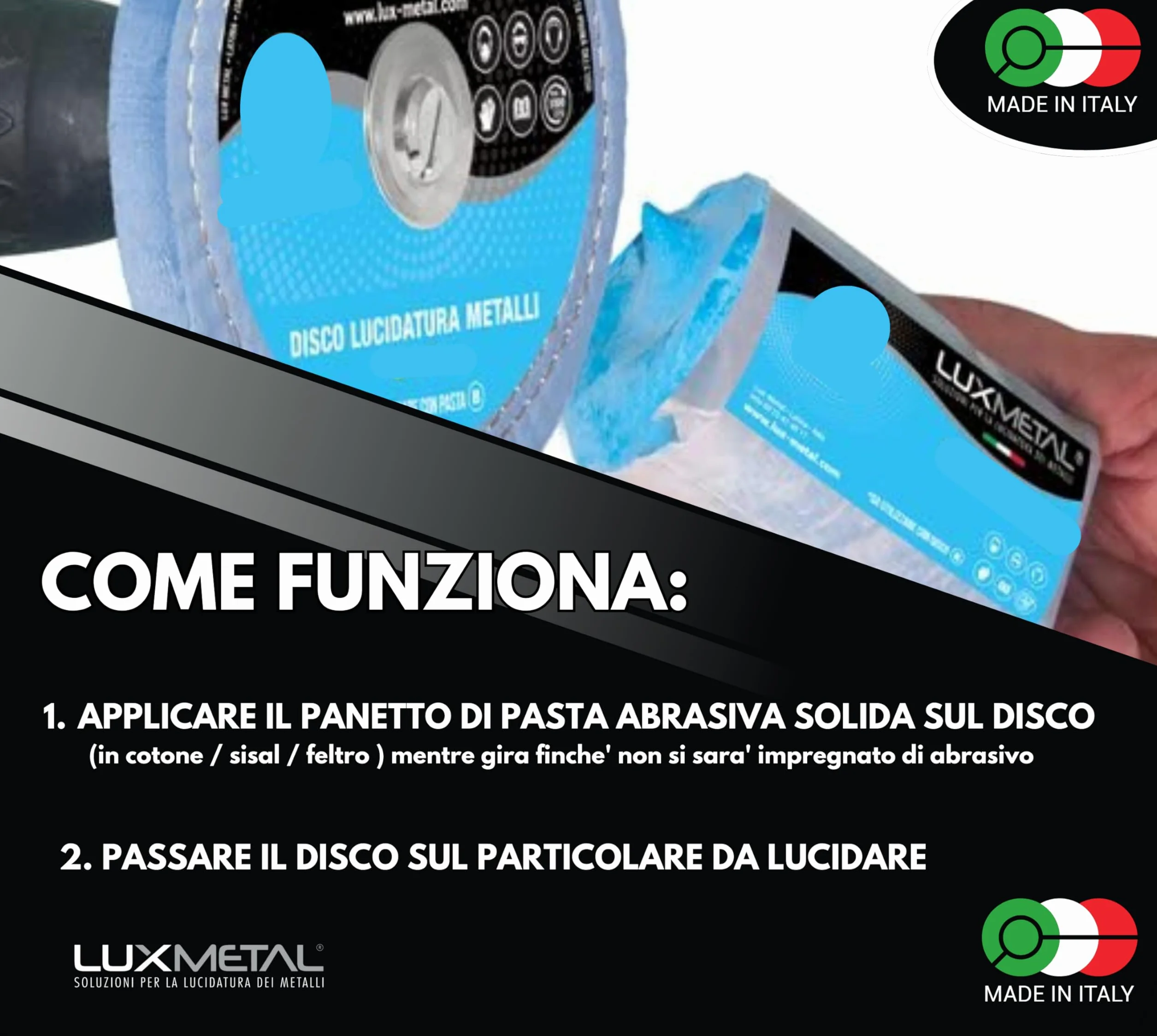 Lux Metal Pasta Abrasiva Lucidante Bianca S. Fine 1 kg Lucidatura Acciaio Inox Cera Per Lucidare Metalli Alluminio Ferro Lucida Cromature Legno Plexiglass Solida Marmo Ottone Rame Plastica Argento
