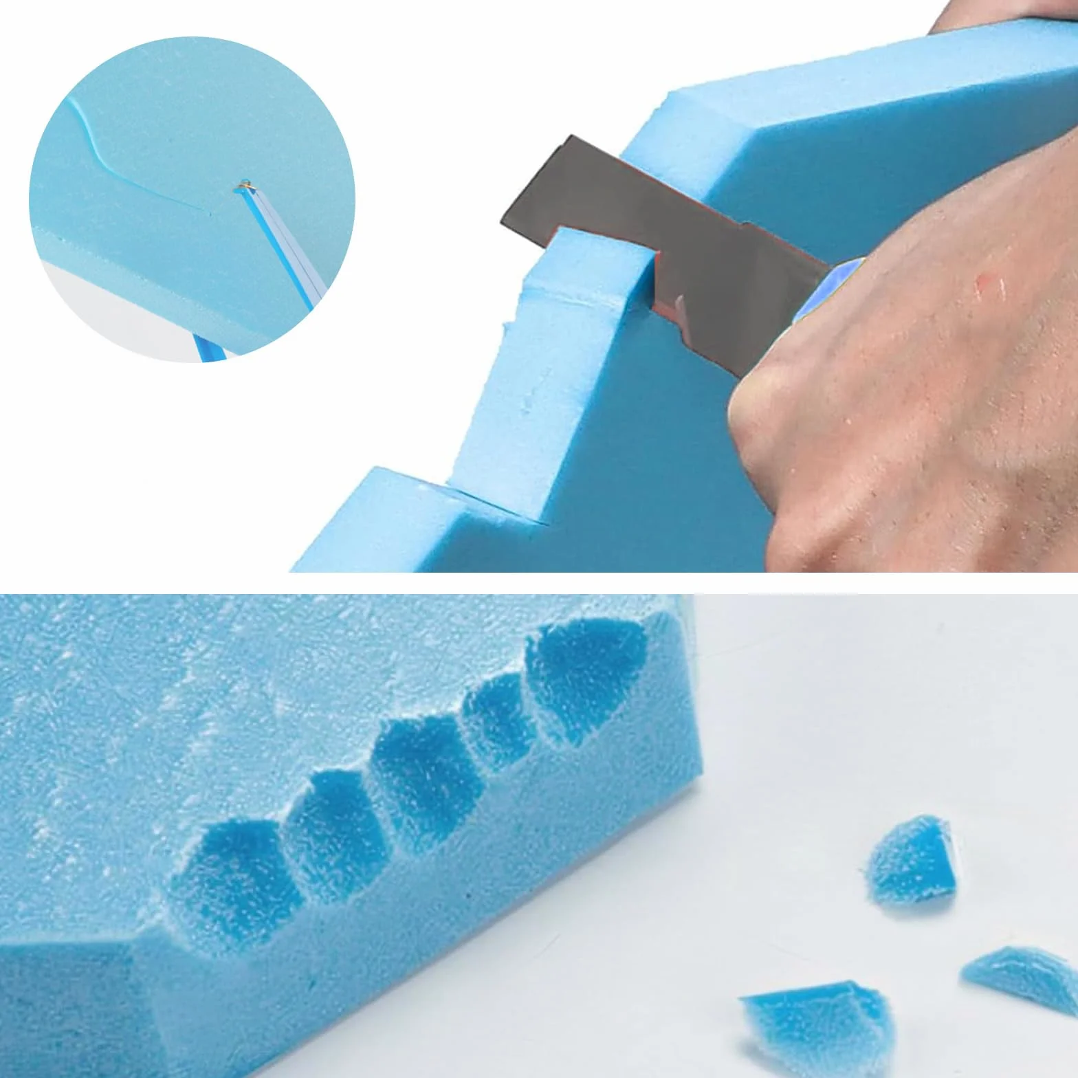 6 pannelli in schiuma rigida ad alta densità, pannelli in gommapiuma per fai da te, per modellini fai da te, blocchi base diorama, kit per hobby, 30 x 20 x 2 cm, blu