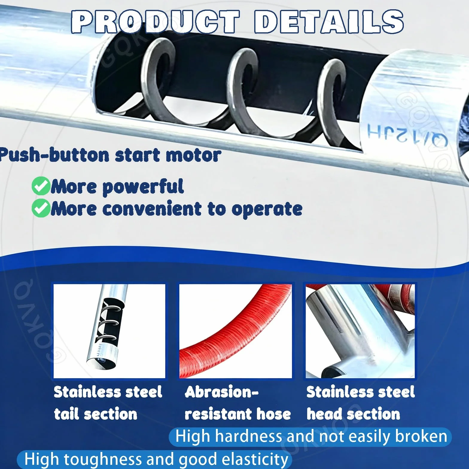 Trasportatore a Coclea 1500-2500 W per Cereali, 220-440 Lbs/Min, Tubo Flessibile 3m