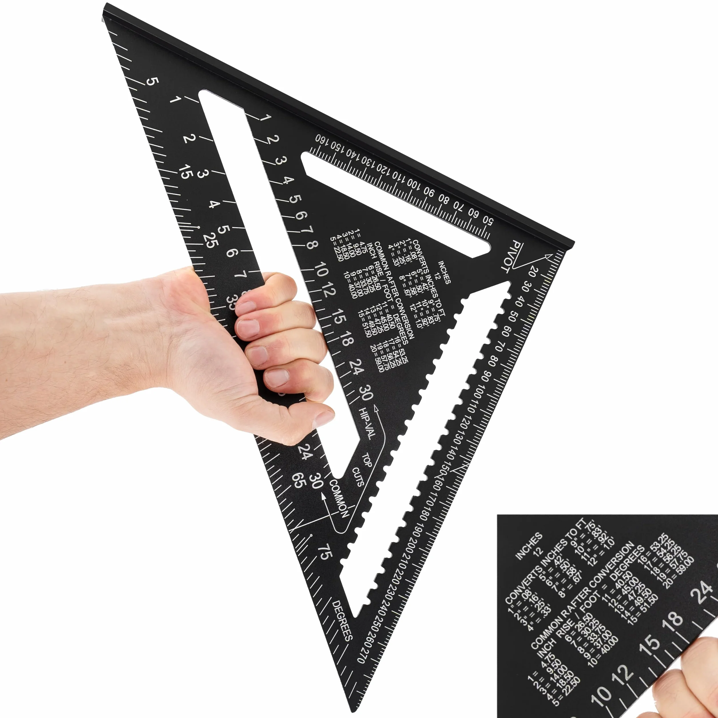 DELPHI Angolo da carpentiere 300mm 90° Professionista Misuratore d'Angoli Triangolo Rinforzato
