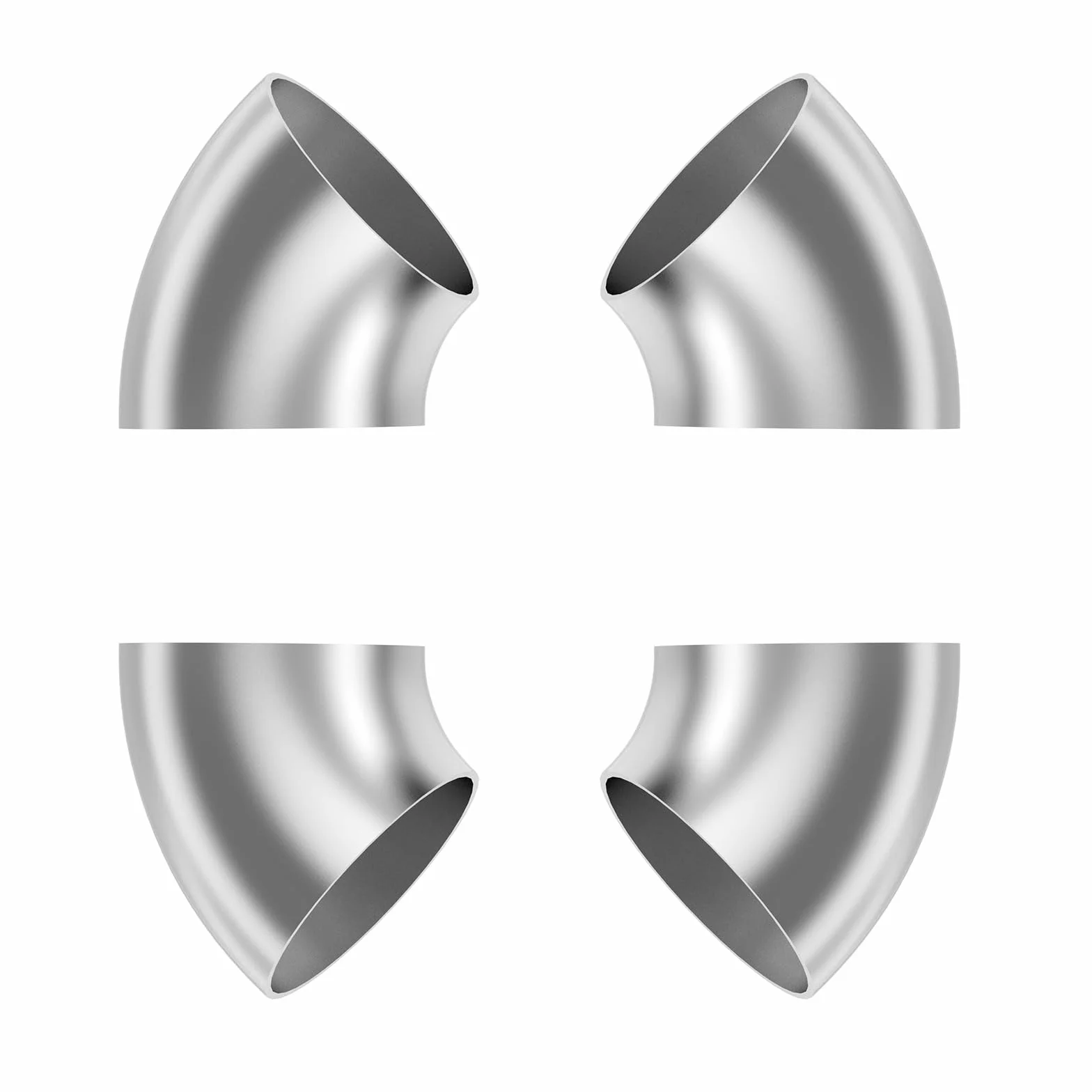4 tubi ad arco di scarico a 45 gradi, arco in acciaio inox 63 mm, spessore 1,5 mm, connettore per tubo di scarico modificato auto, barra delle scale, sistema di scarico