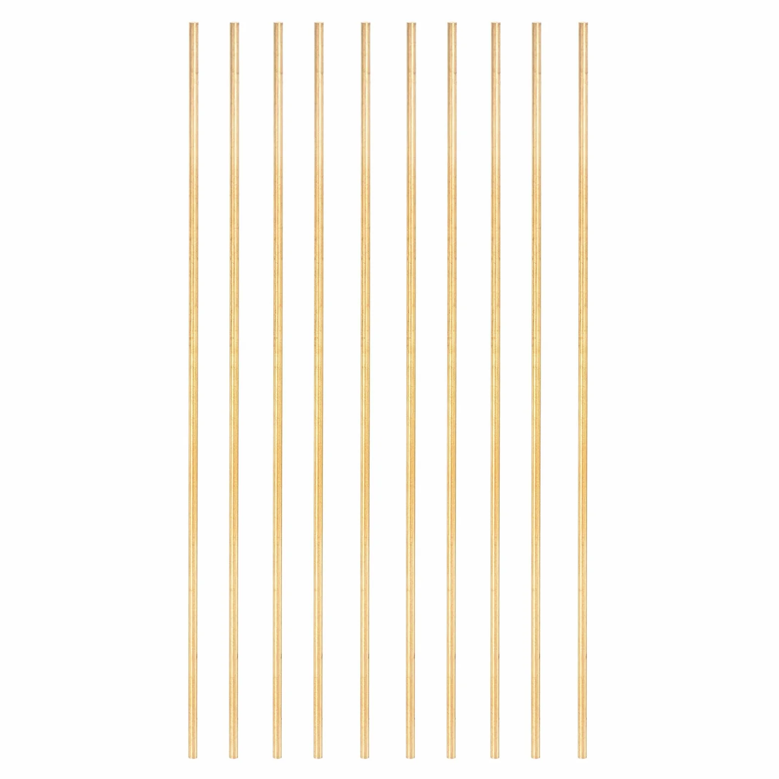 PATIKIL 10 Pz Asta Rotonda in Ottone, 2mm x 6" Barra per Tornio H59 Barra Tonda in Ottone per Fai da Te, Creazione di Ferramenta, Modelli di Auto, Aerei, Barche, Navi, Rame