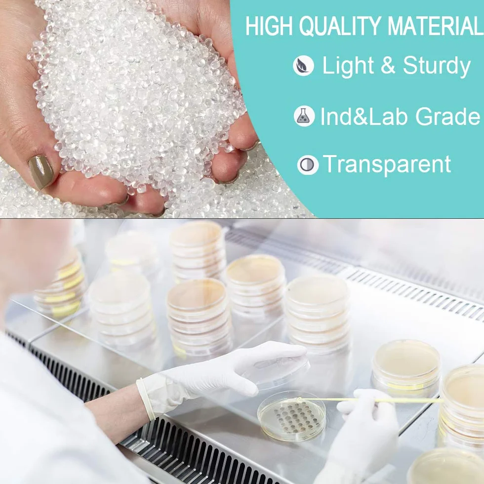 20 Pz Piastra di Petri Capsule Petri Plastica Trasparenti Piastre Coltura Batterica 90 mmx15 mm con 20 PCS Pipette di Trasferimento in Plastica 3ml per Laboratorio Esperimento Biologia