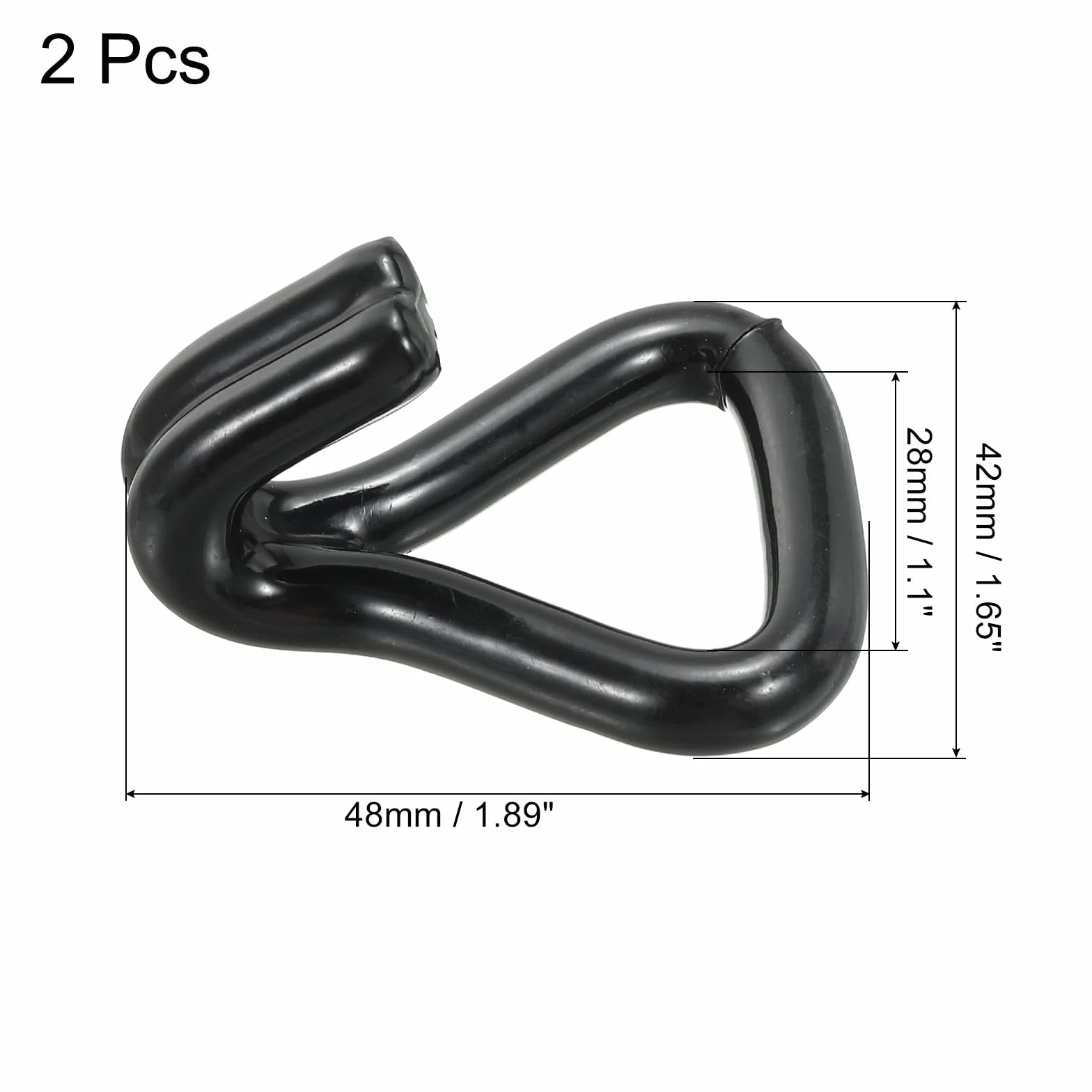 QUARKZMAN Gancio per Cinghia a Doppia J a Cricchetto Carico 1763 Libbre per 1" Cinghia di Ancoraggio Auto Camion Rimorchio 2 Nero Plastic Coatingpz