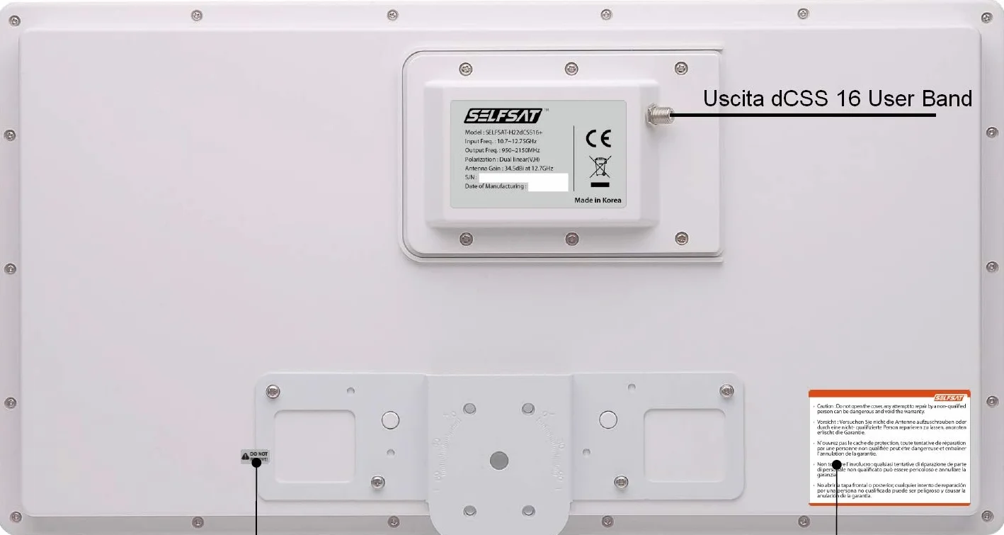 Selfsat H22DCSS Antena Sat Piatta LNB dCSS SKY Bianco