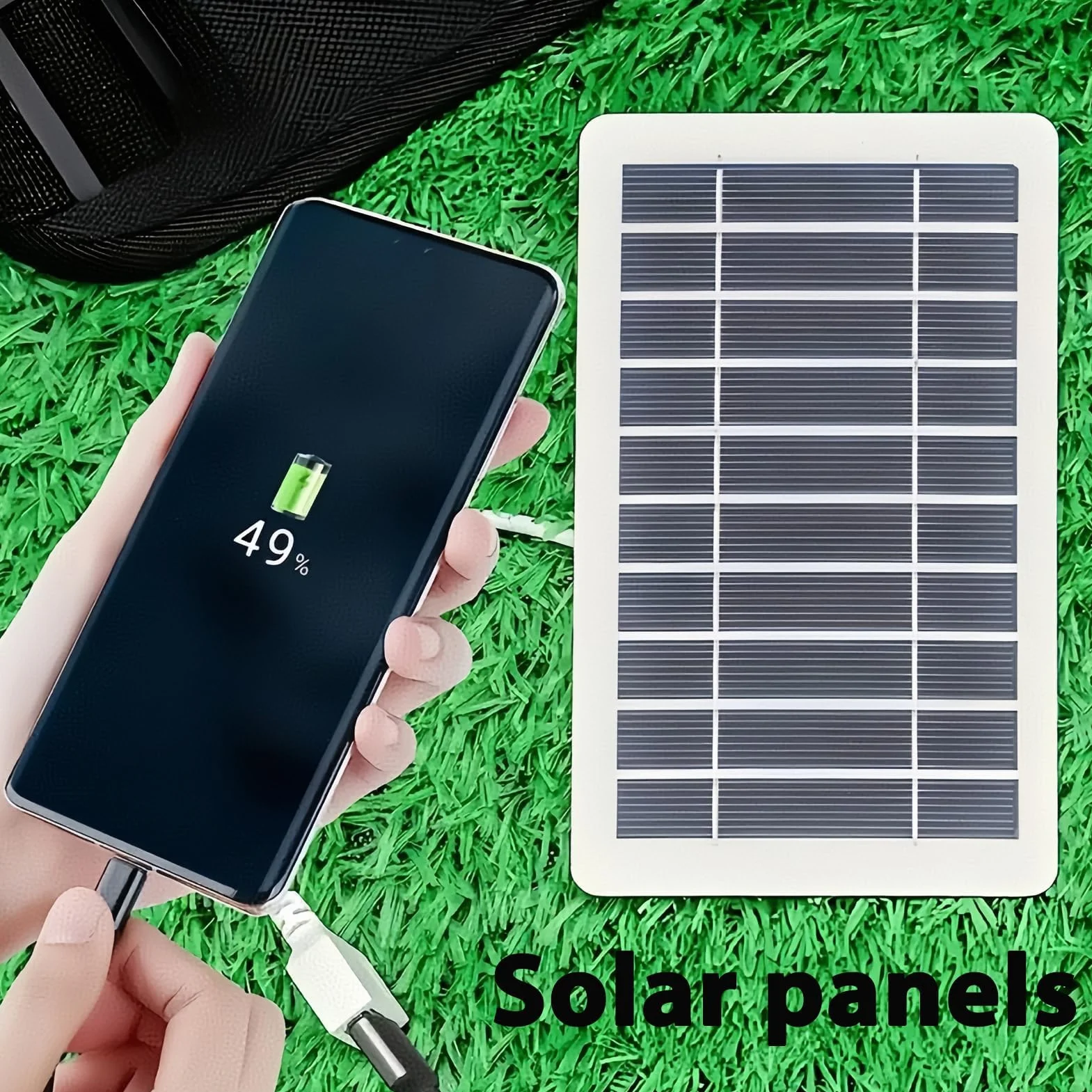 Pannello Solare Portatile da Viaggio 2W 5V con USB, Caricabatterie Solare Impermeabile e Durevole per Smartphone, Power Bank, Campeggio, Escursionismo, Telaio Robusto in Lastra Epossidica