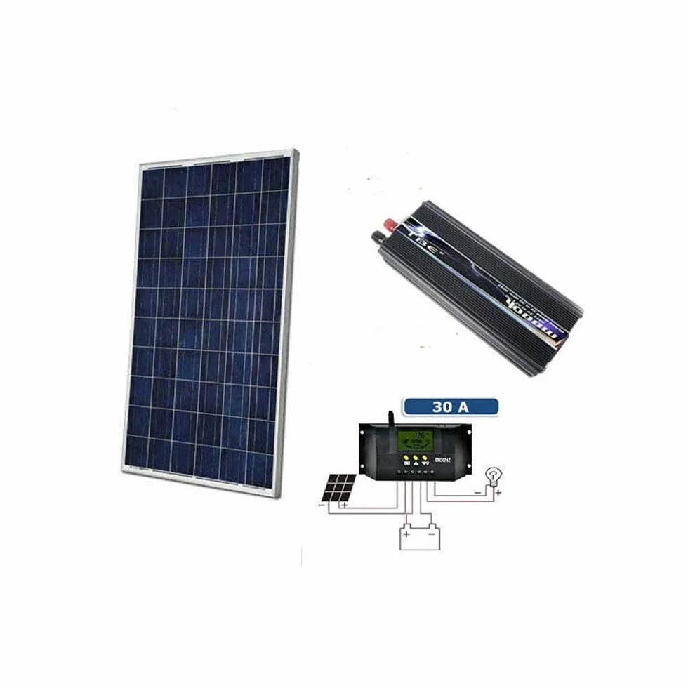 Kit Fotovoltaico 1 Kw Giornaliero Pwm Inverter 4000w Isola Solare Pannello 100 W