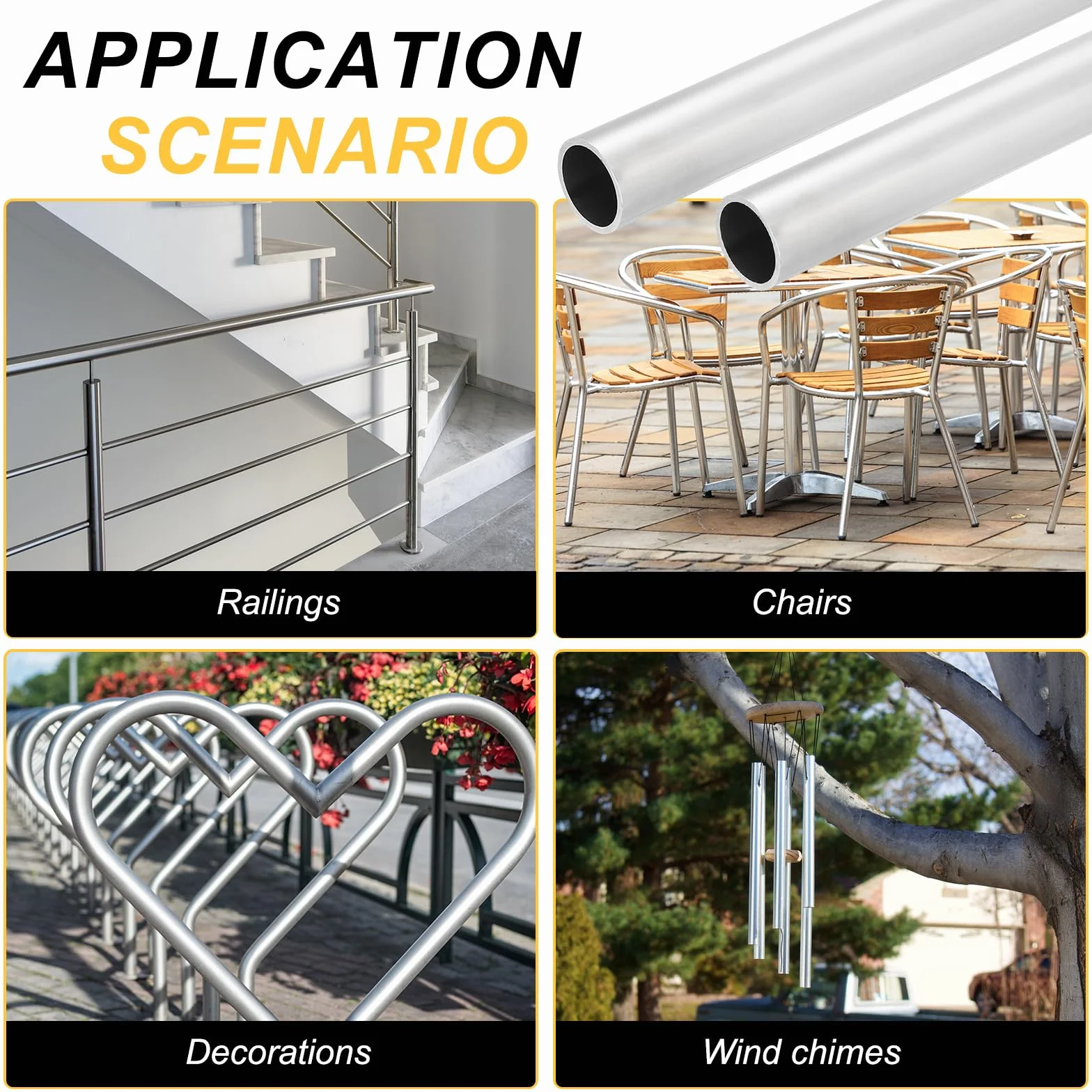 sourcing map 1 tubo in acciaio inossidabile 304, diametro esterno 14 mm, spessore della parete 0,5 mm, lungo 254 mm, tubo metallico rotondo in acciaio per macchinari industriali, decorazione domestica