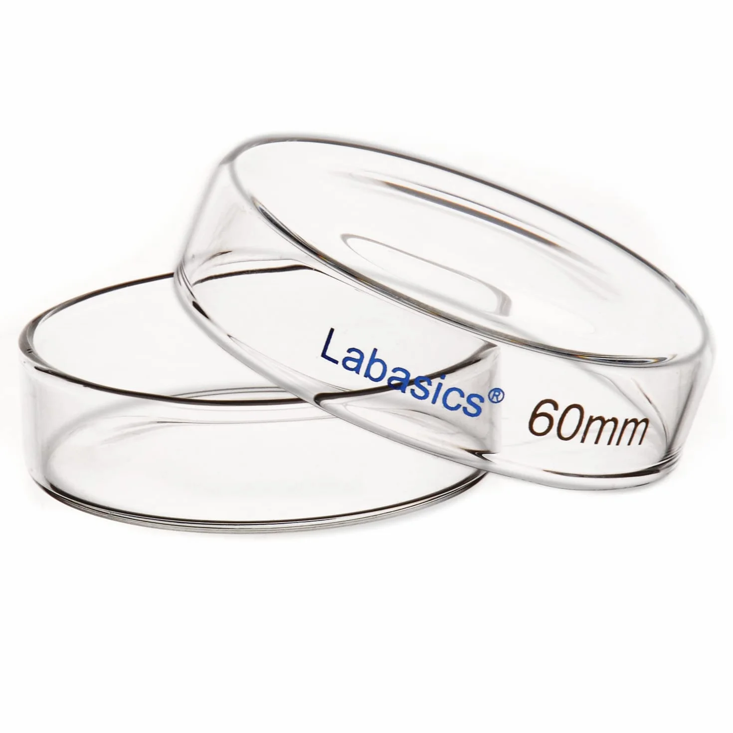 Labasics Piastre di Petri in Vetro 10pk, 60x15 mm Piastre Petri per Colture Cellulari in Vetro Borosilicato Autoclavabili con Coperchio Trasparente per Laboratorio
