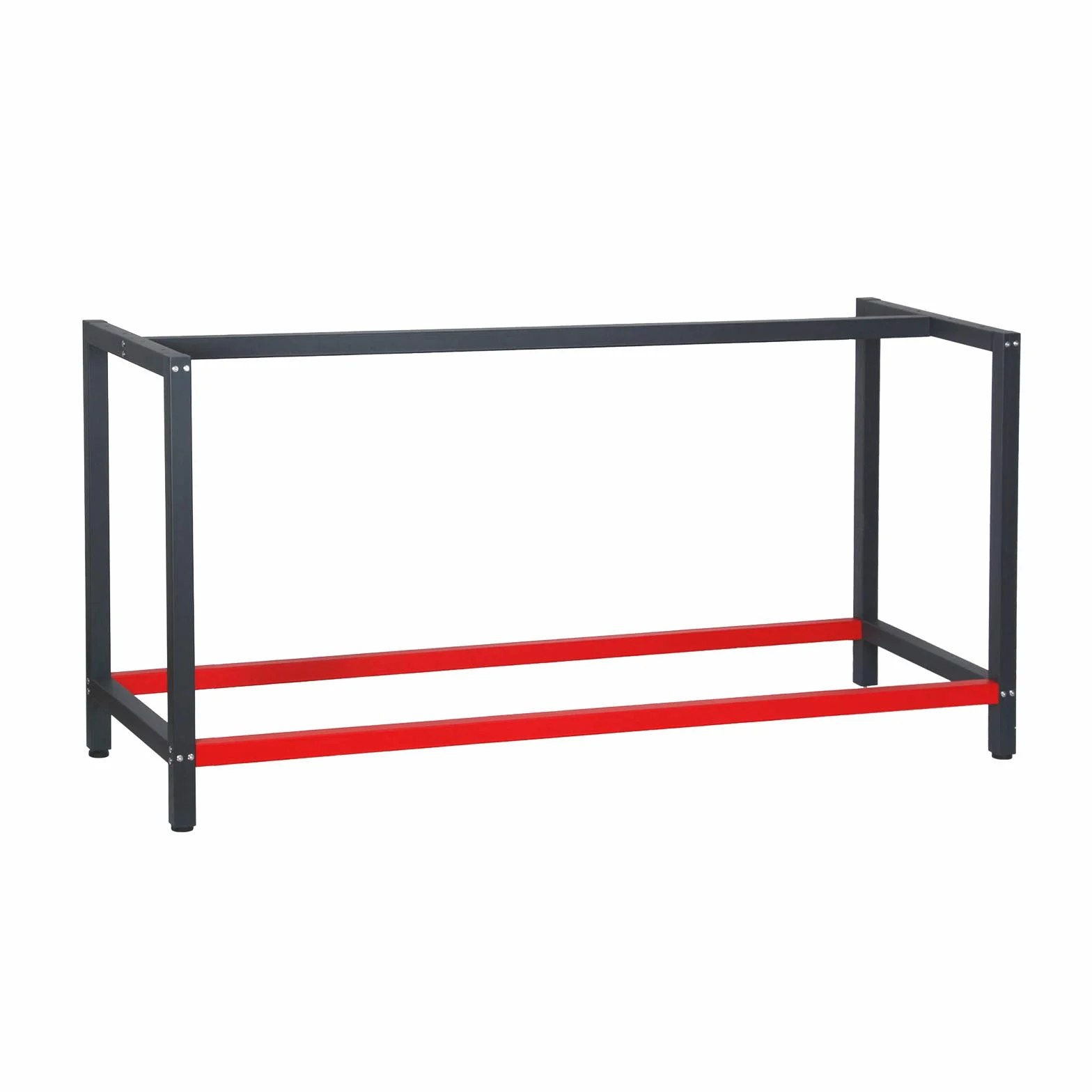 Wiltec Telaio per banco da lavoro in acciaio antracite-rosso, gambe per banco da lavoro, telaio per tavolo 175 x 57 x 81 cm