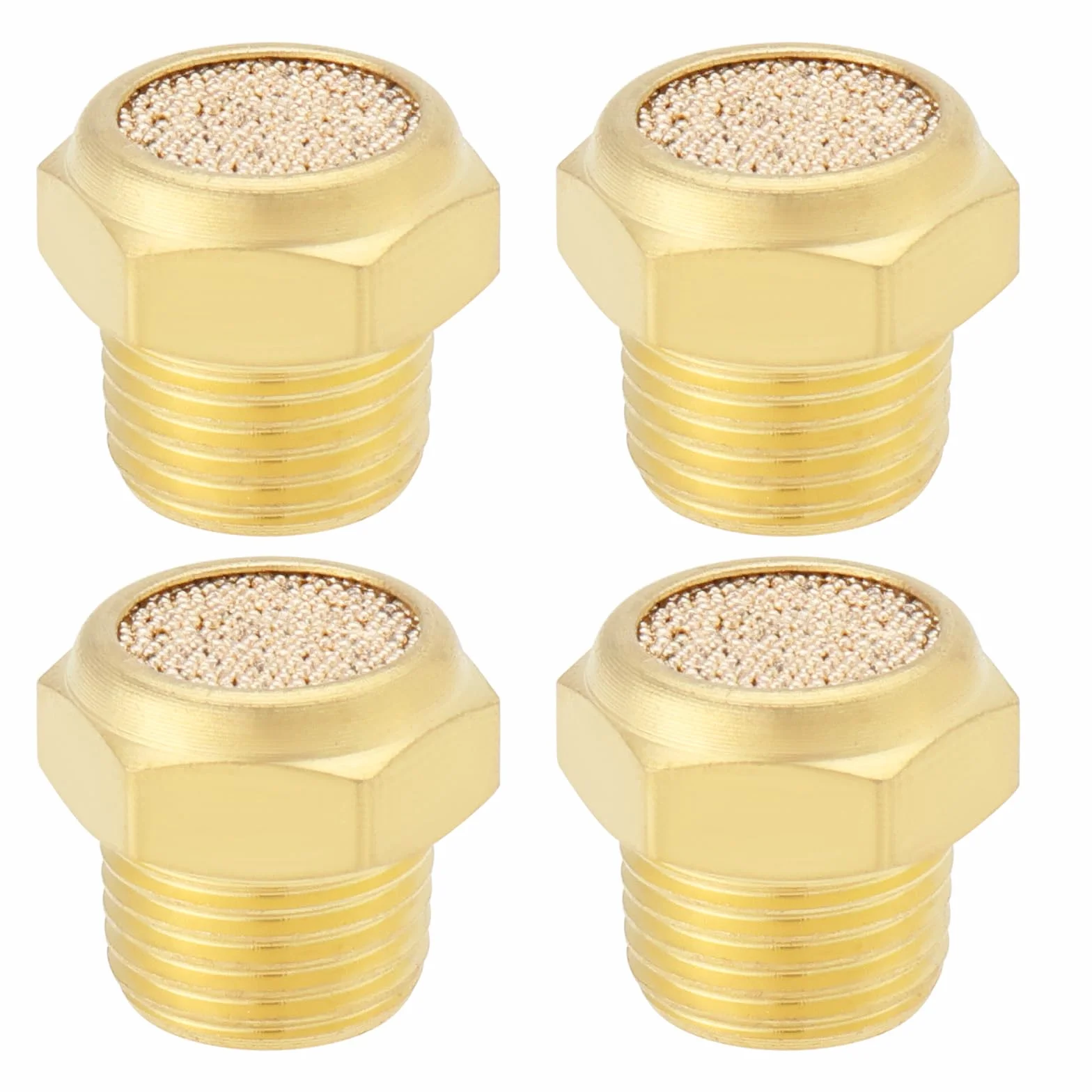 Ottone Silenziatore Pneumatico 1/8 Pollice NPT 4 Pezzi Connettore