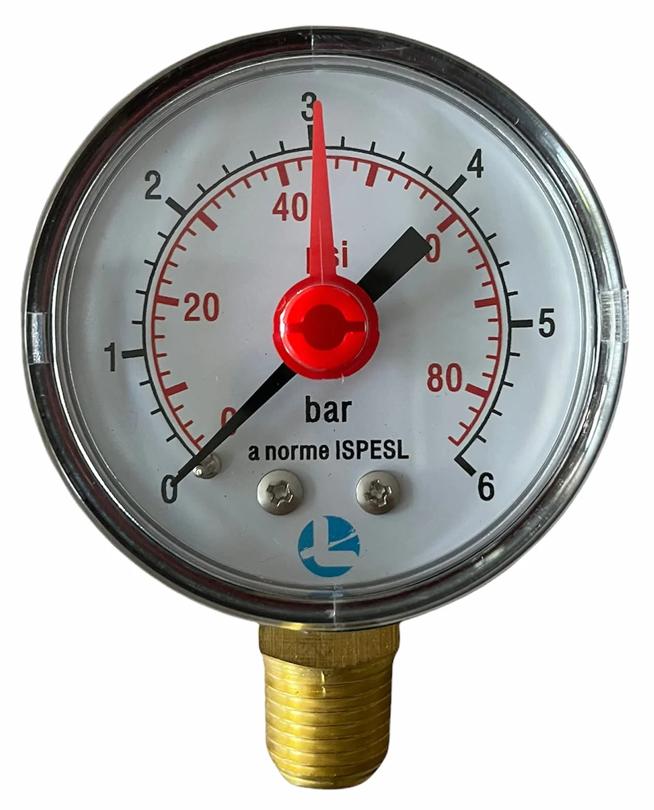 Manometro per Autoclave Doppia Scala e Mono Scala 0-6 bar 0-85 psi Attacco Radiale Pressione Acqua (Doppia Scala (BAR/PSI))