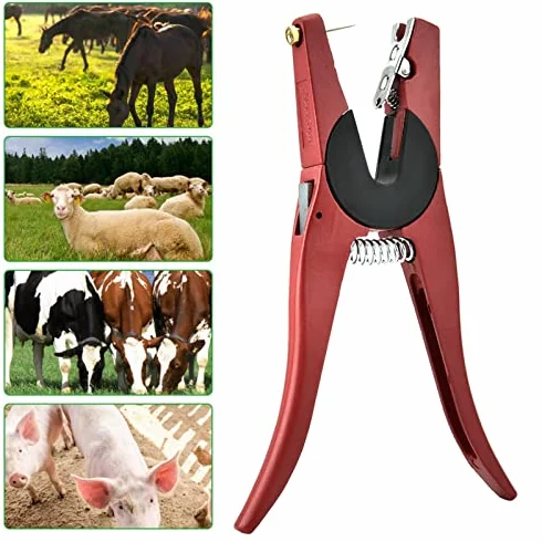 Tnfeeon Pinza per Marchio Auricolare per Bestiame, Pinza in Lega di Alluminio per Strumento per Marchio Auricolare per Ovini per bovini