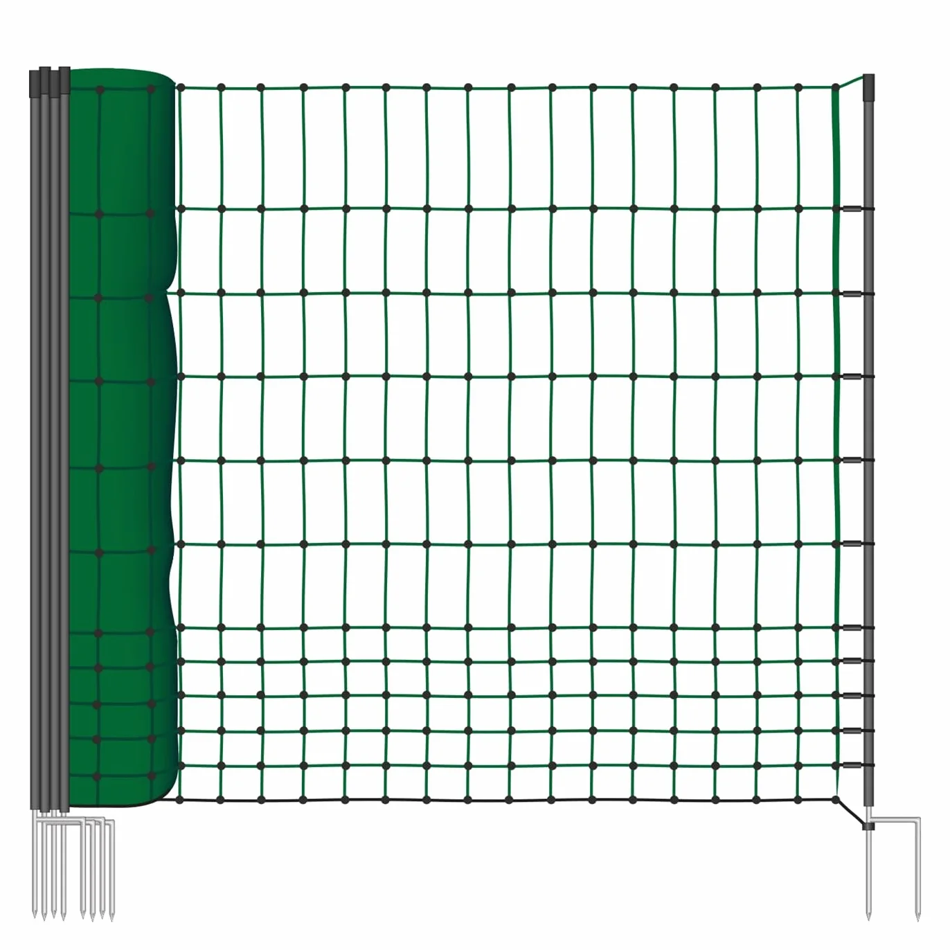VOSS.farming Rete pollame Classic 112 cm x 50 m, a Punta Doppia, 16 pali, Zielony