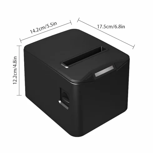 Stampante Termica per Ricevute,80mm Stampa Termica Diretta Desktop Connessione USB+LAN Alta velocità con Taglierina Automatica Cestino Carta di Grandi Dimensioni Supporto ESC/POS per