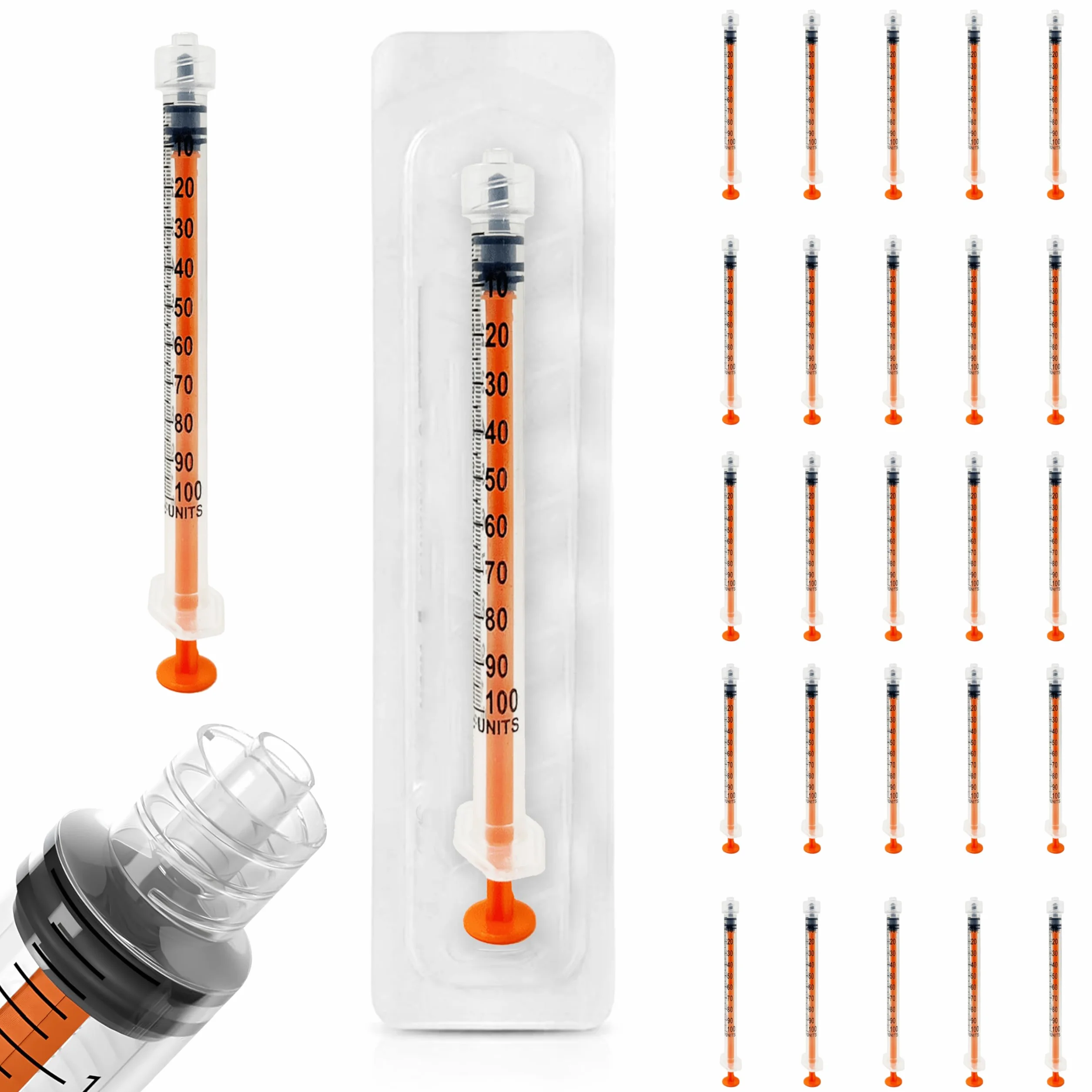 Siringhe sterili Luer Lock 1 ml - siringa senza ago, cono centrale, atossiche, apirogene