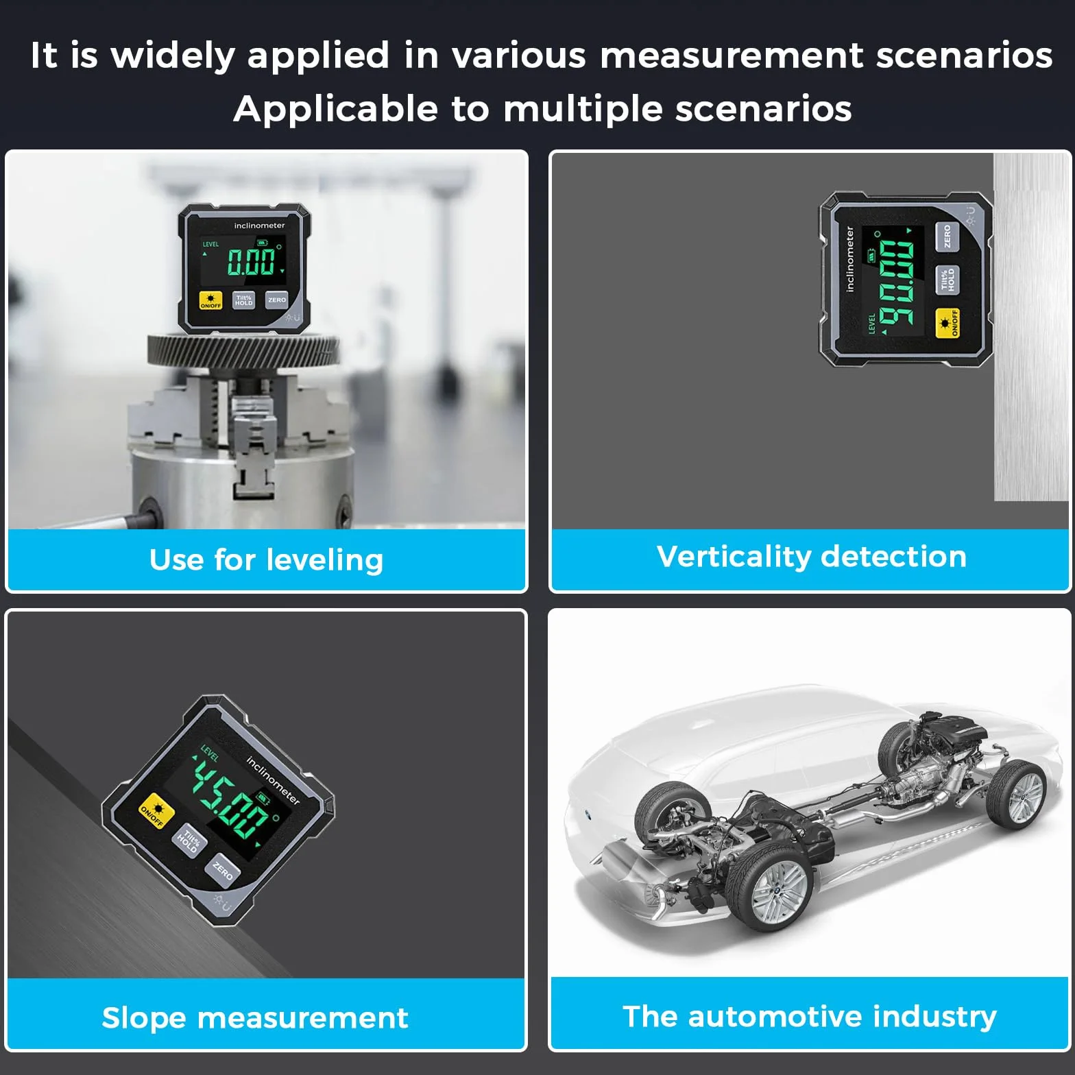 Magnetic Digital Angle Finder con Laser Elettronico, Livella Digitale, Inclinometro Digitale Ricaricabile, Goniometro Digitale con 4 Lati Magnetici, Inclinometro a 360 °, LCD Retroilluminato