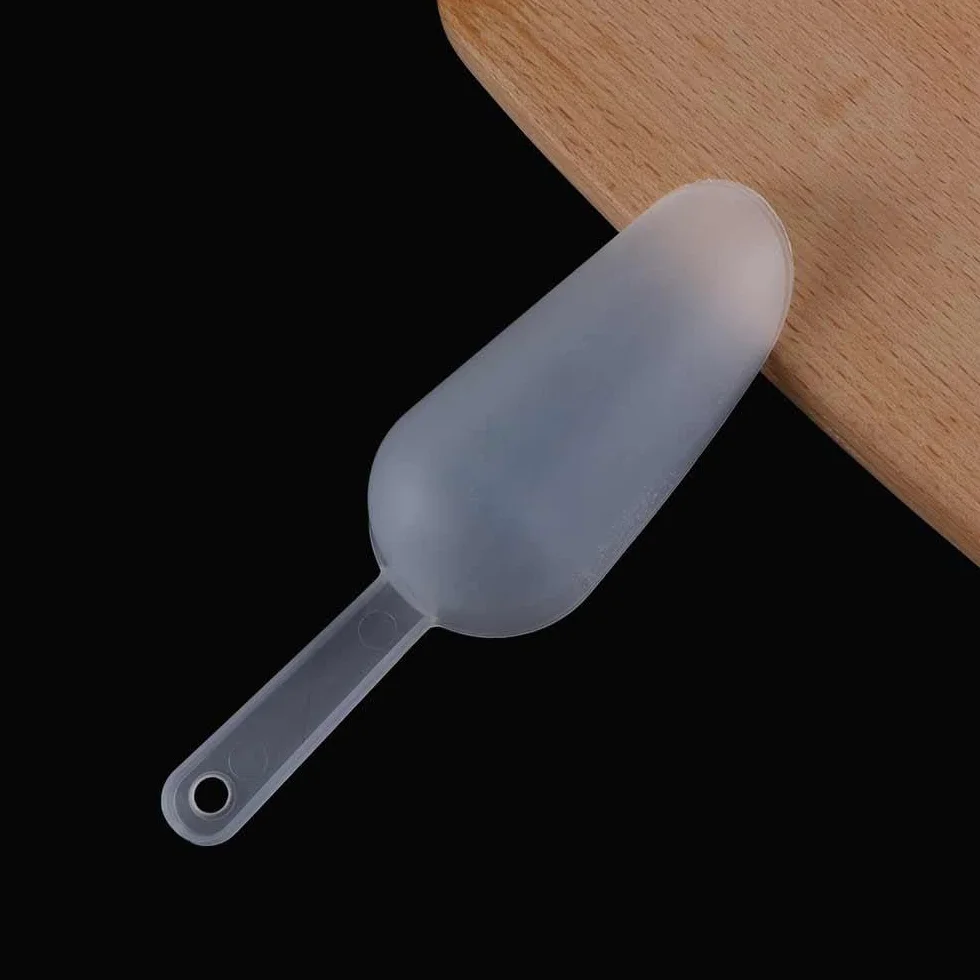 Set di 3 palette dosatrice in plastica trasparente per vaschette per cubetti di ghiaccio, farina, caramelle, dolci, cereali, dessert