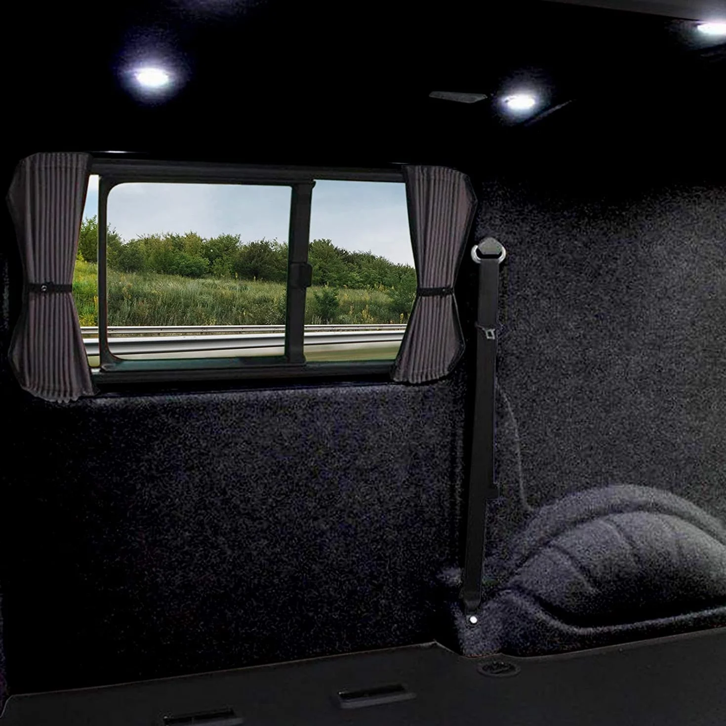 KARAT - Tessuto in Feltro agugliato Superflex, Tessuto da Rivestimento in Feltro, Vendita al Metro, Tessuto per Rivestimento abitacolo (Colore: Nero, 206 x 300 cm)