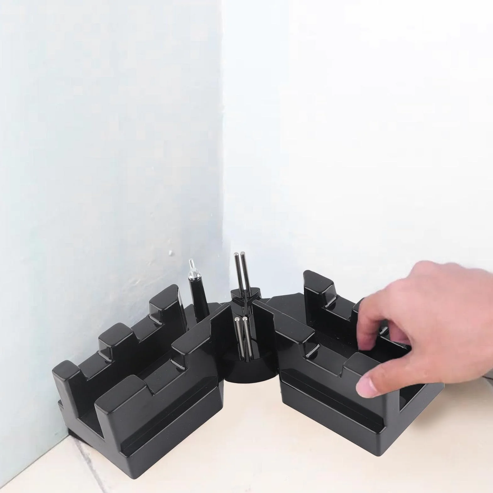ABS 2 in 1 Goniometro per Taglio Obliquo 85°-180° Misuratore per Battiscopa Lavorazione del Legno