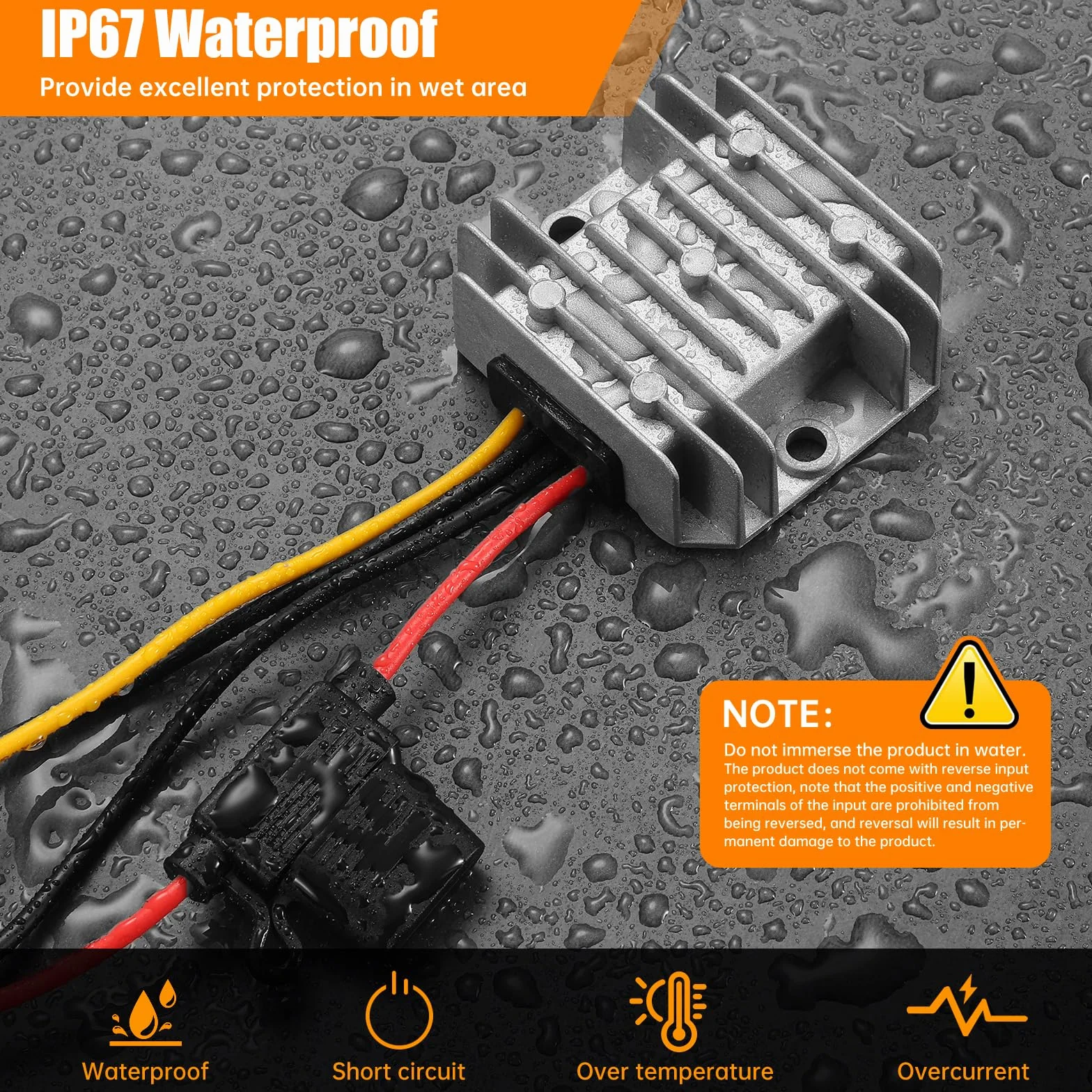 DC 24V a 12V 10A 120W Power Converter, 24V a 12V DC/DC Buck Regulator con morsettiera, sicuro, impermeabile, protezione da cortocircuito e sovracorrente per auto, strumentazione e molto