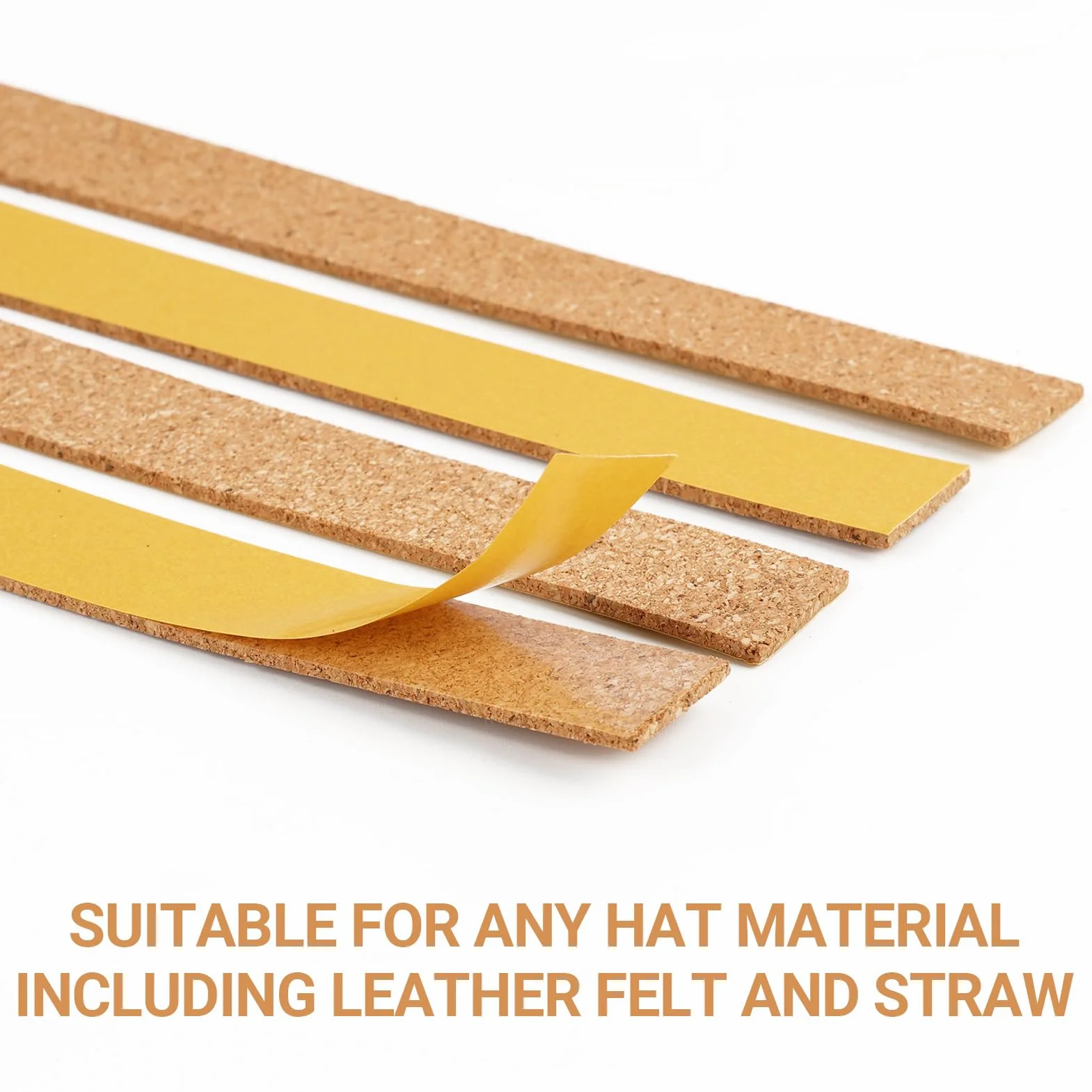 Strisce Di Sughero Autoadesive 200x20x2mm per Cappelli Regolabili, Adesivo Cappello e Bacheca