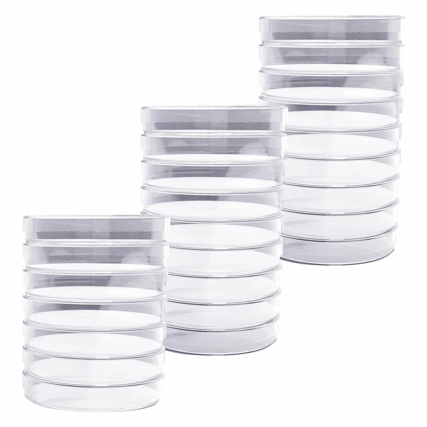 Confezione da 25 Piastre Petri in Plastica, Piastre Petri Trasparenti, Piastre Petri con Coperchio, Forniture da Laboratorio, Piastre Petri da Laboratorio