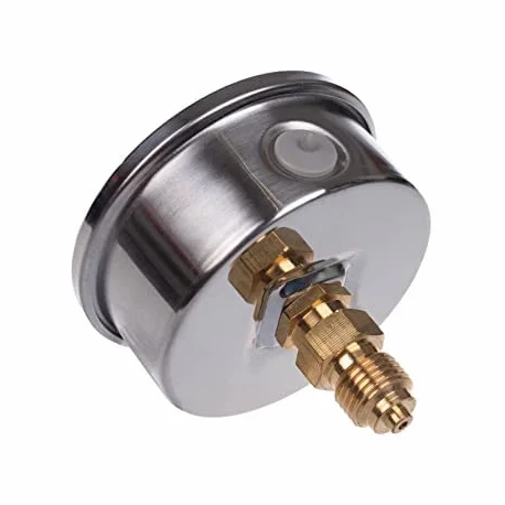 Manometro glicerina attacco assiale, in acciaio inox IP65 63 mm con connettore posteriore, 1/4 glicerina (0-4 bar)