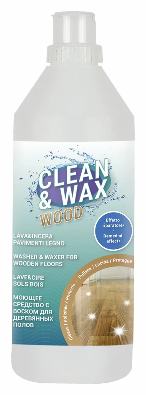 Fra-Ber 76941 Lava e Incera con Effetto Riparatore per Pavimenti in Legno, Clean&Wax Wood, 6 Pezzi