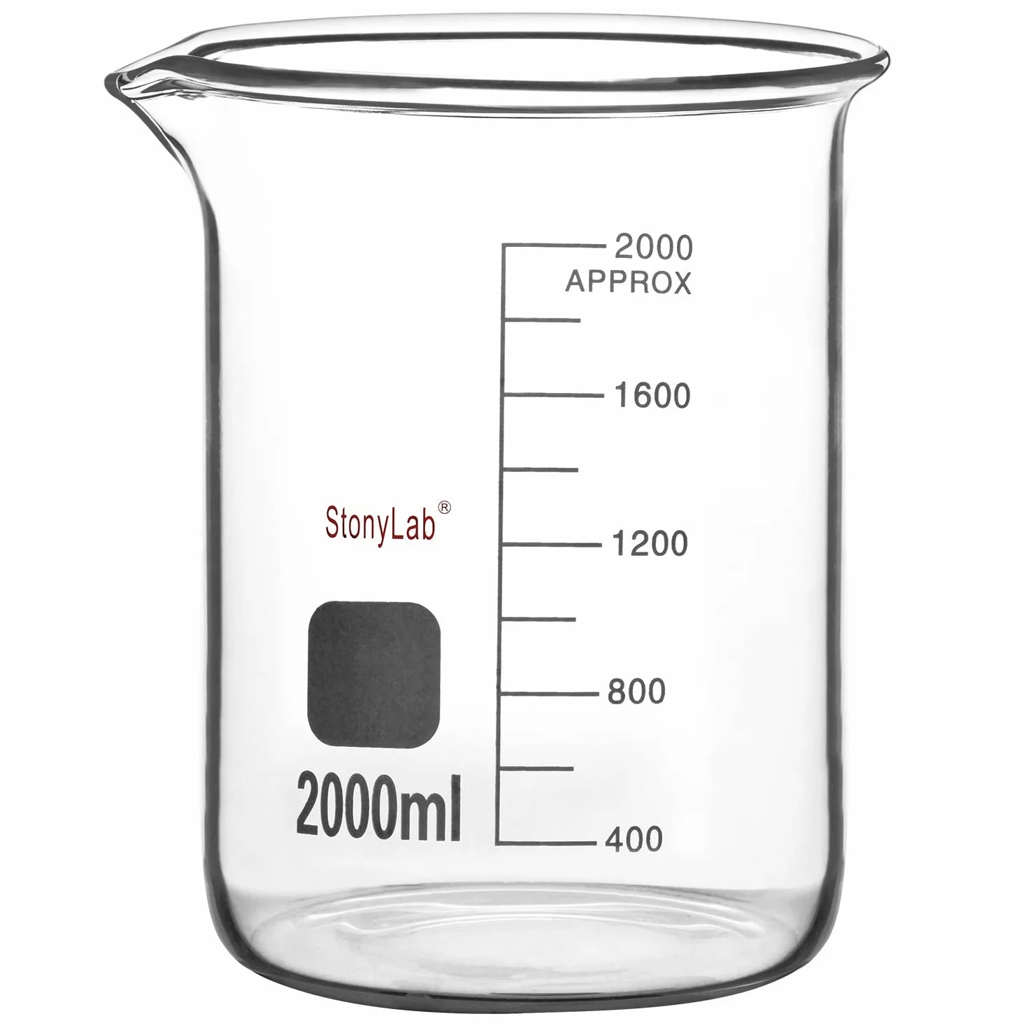 Becher in Vetro Borosilicato Graduato 2000 ml Griffin con Beccuccio di Versamento