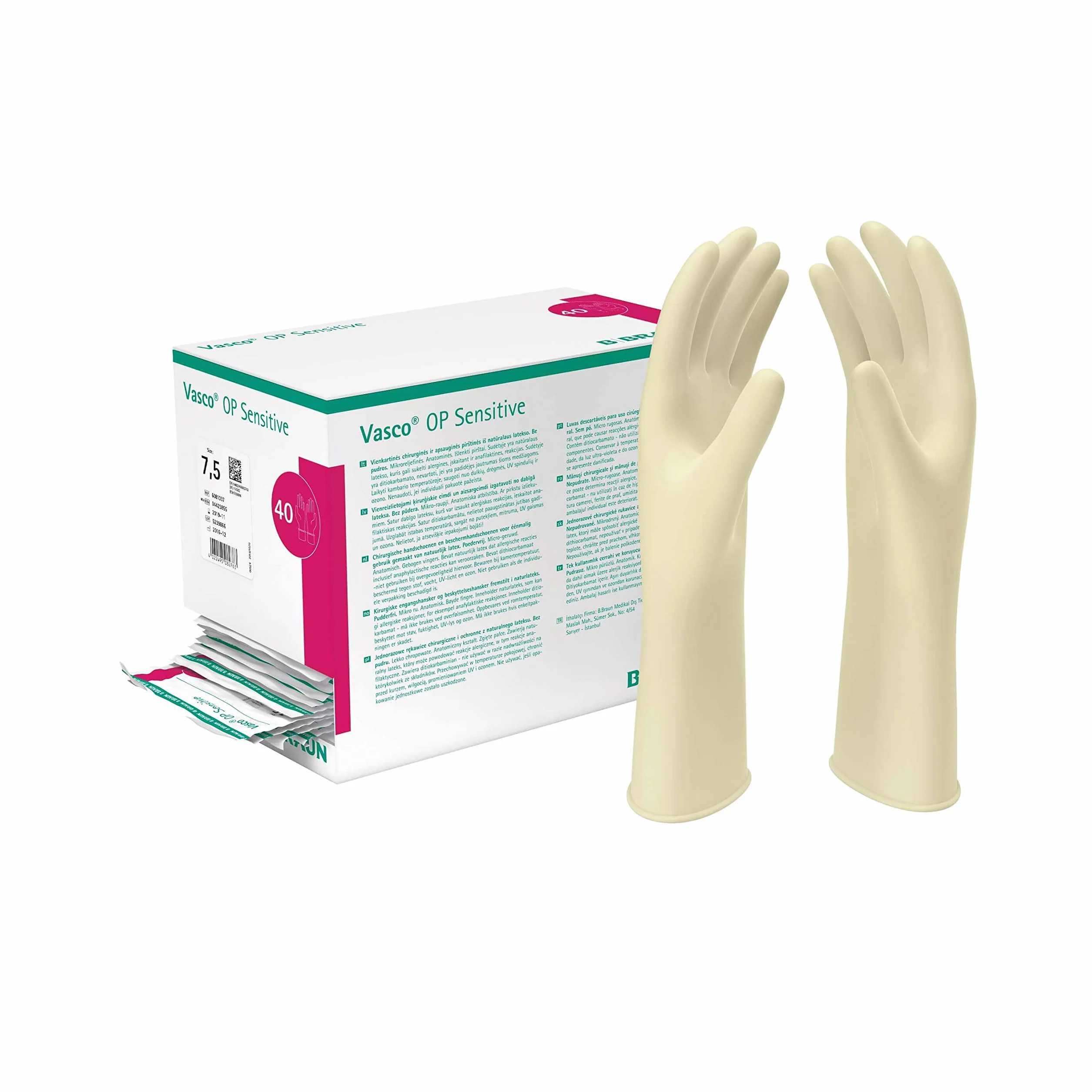 B. Braun Guanto OP Vasco OP Sensitive Sterile Gr. 6,5 Trasparente