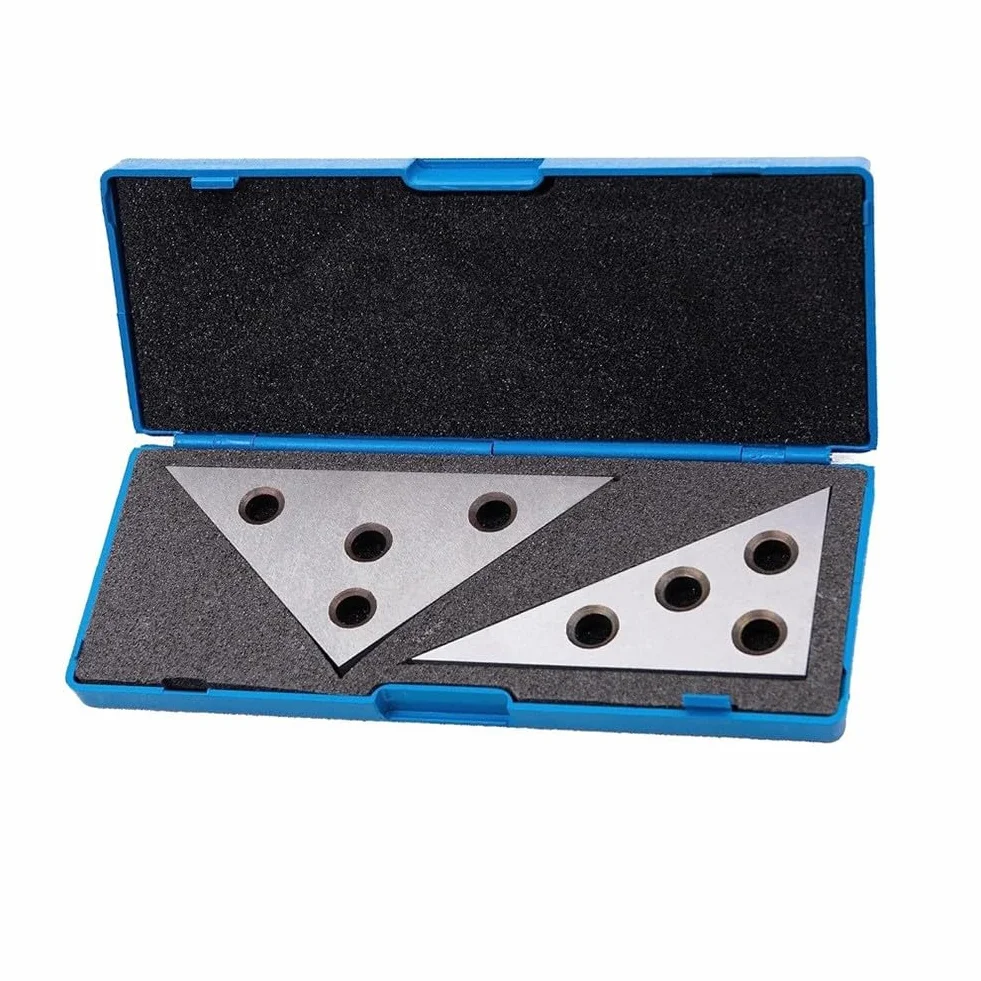 Set di 2 blocchi angolari con 30-60-90 e 45-45-90 gradi per utensili di precisione in metallo piastre angolari per ingegneria e uso in officina