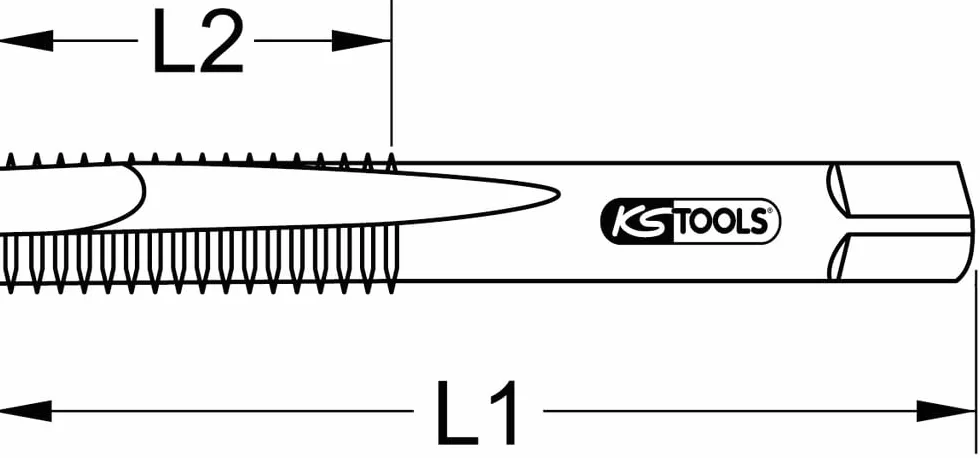 KS Tools 998.0405 Maschi per filettare a mano passo gas Ø 3/4" Set di 2