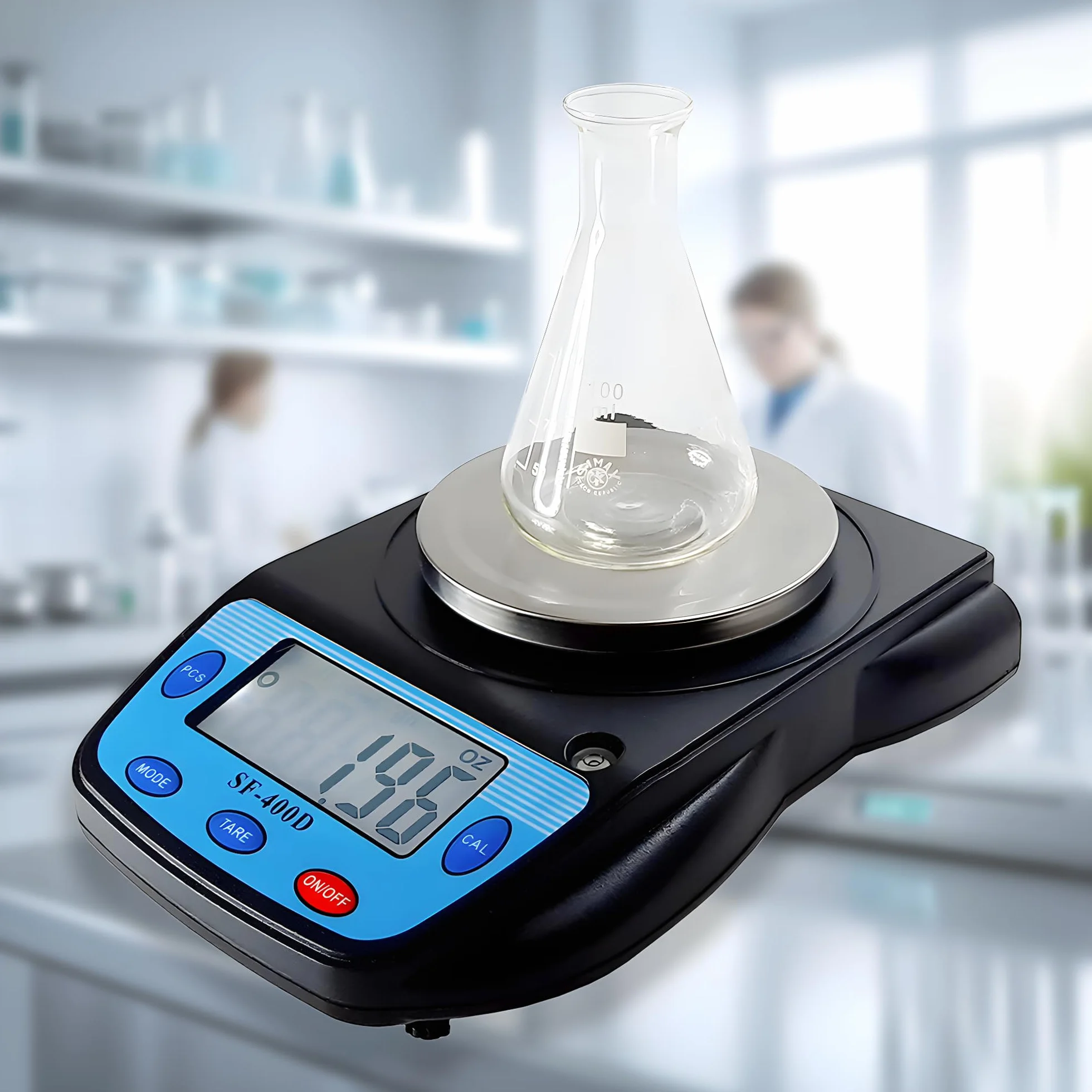 Eosphorus Bilancia di Precisione 600g/0,01g con Piatto Rotondo, Bilancia Digitale per Laboratorio, Scuole e Chimica, Funzione Conteggio, Unità g/oz/ct, Ricarica USB e Adattatore