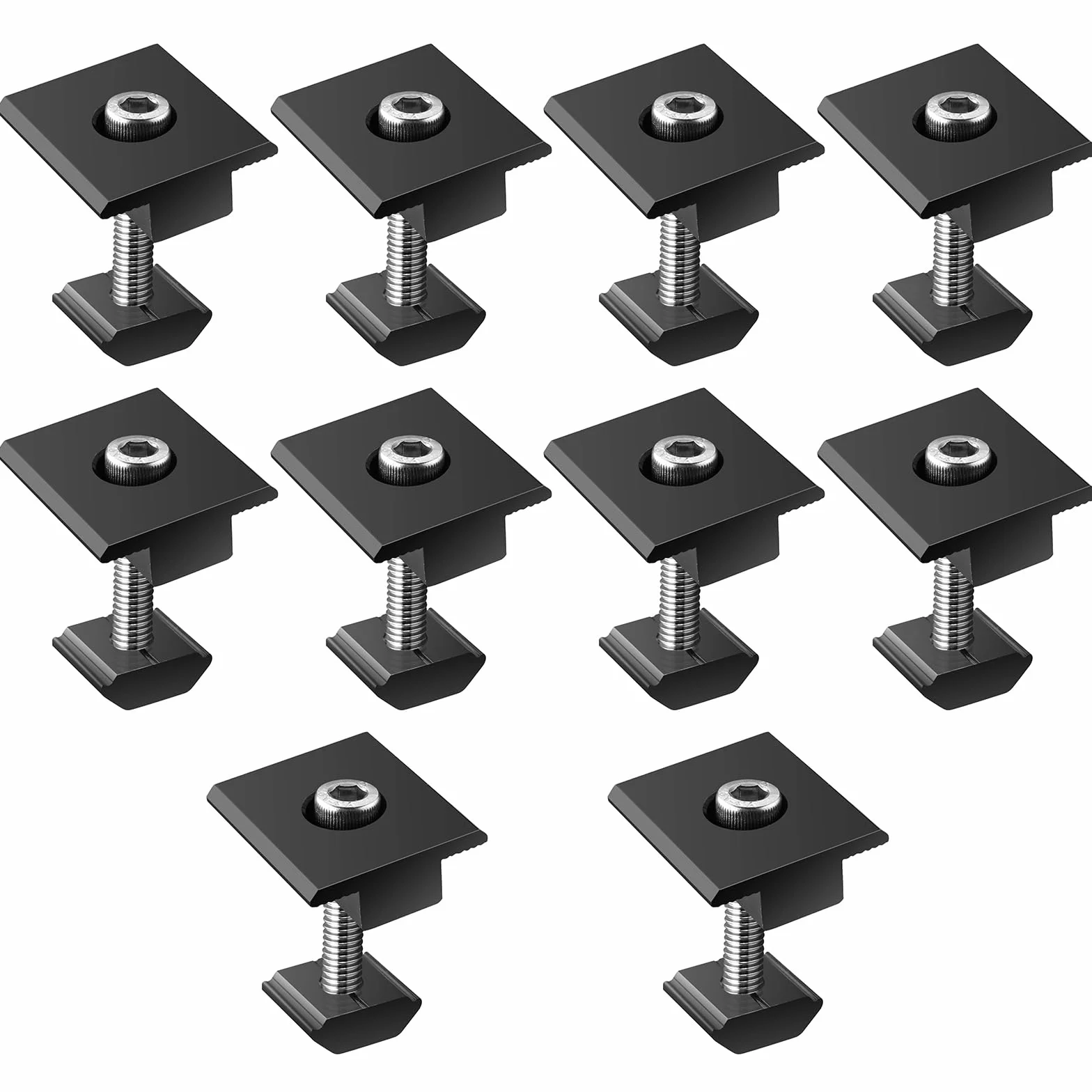 Anbte 10 Pezzi Staffa di Montaggio Pannelli Solari Morsetti T Nero 40mm