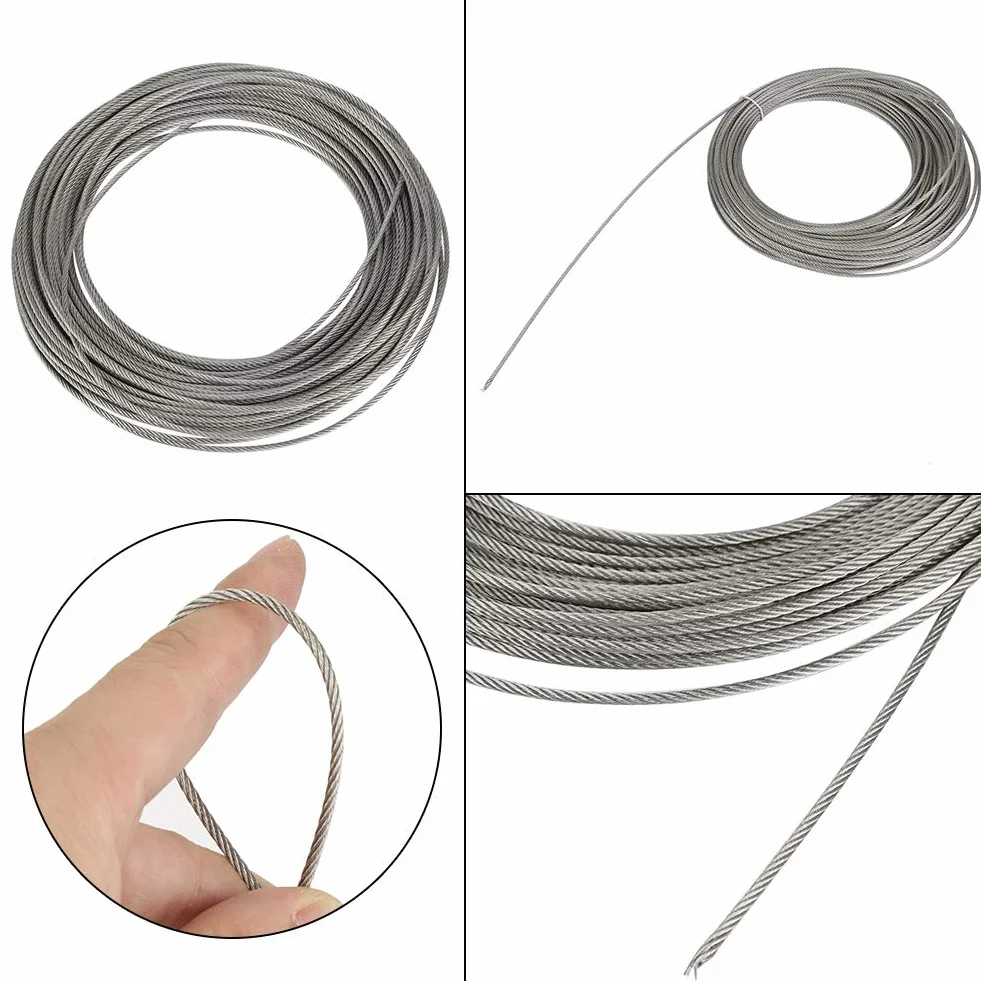 Cavo in Acciaio Inossidabile 304 20 M Filo Metallico 2 mm 2,5 mm 3 mm