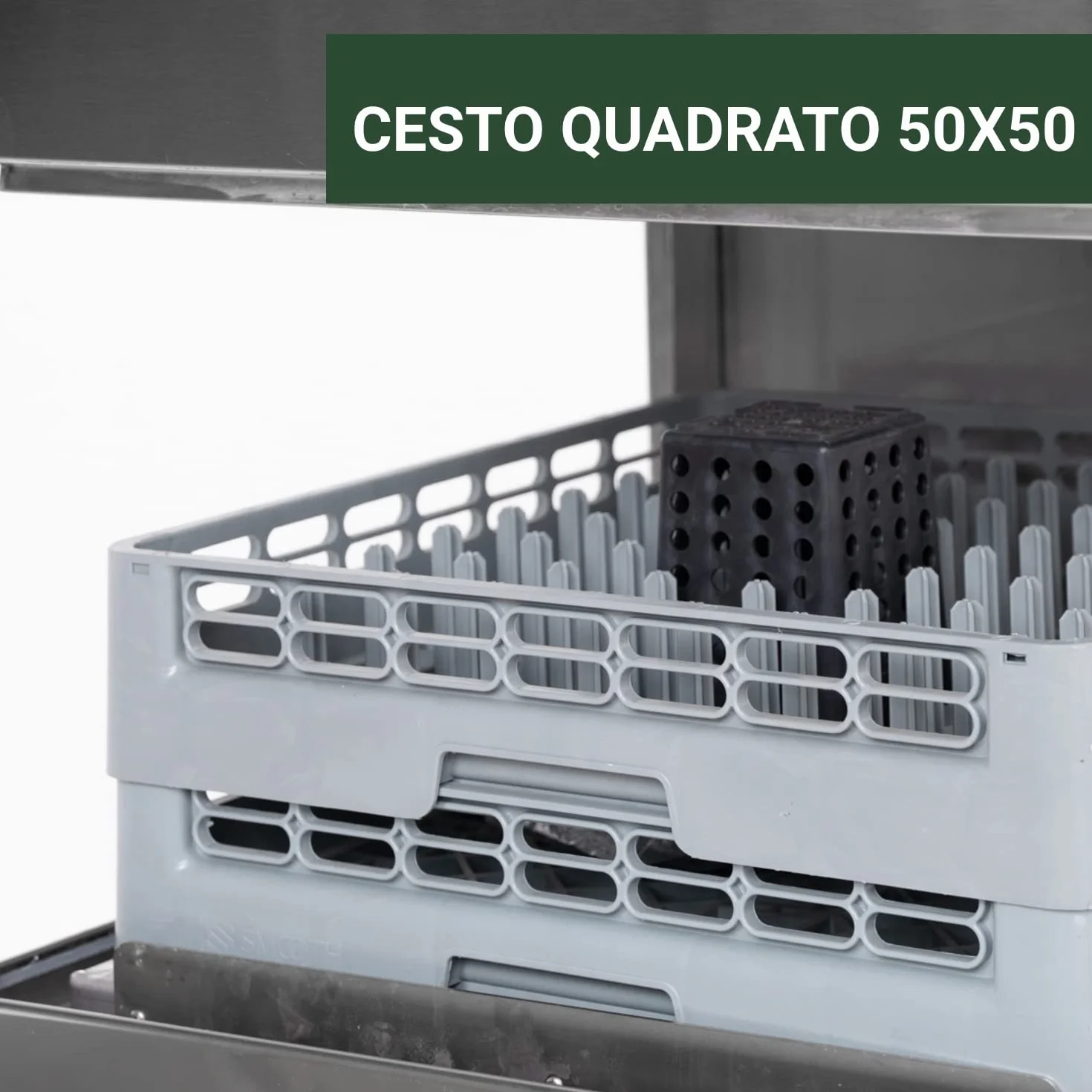 Ristoattrezzature Lavastoviglie a Cappotta Professionale - Trifase, con Cesto Quadrato 50x50 cm - in Acciaio Inox