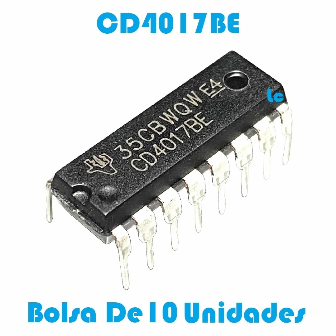 Circuito Integrato CD4017BE - DIP 16 - Contatore CMOS - Borsa da 10 pezzi