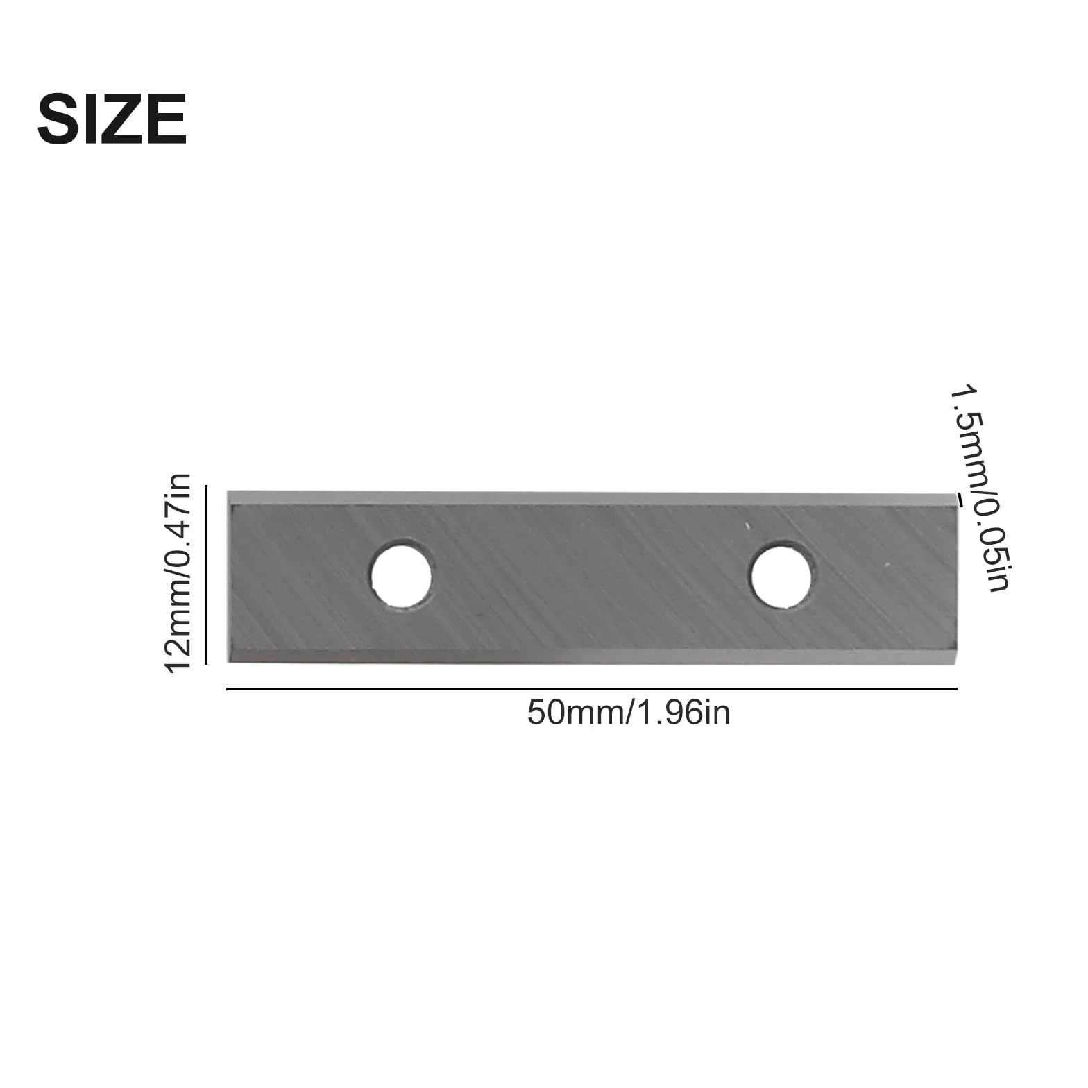Lame in carburo industriale per raschietto 50x12x1,5 mm confezione da 10