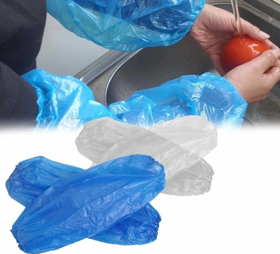 Monouso Braccio Copre Manicotti Oversleeves Impermeabile Medico Taglia Unica Blu Zestaw 100 sztuk