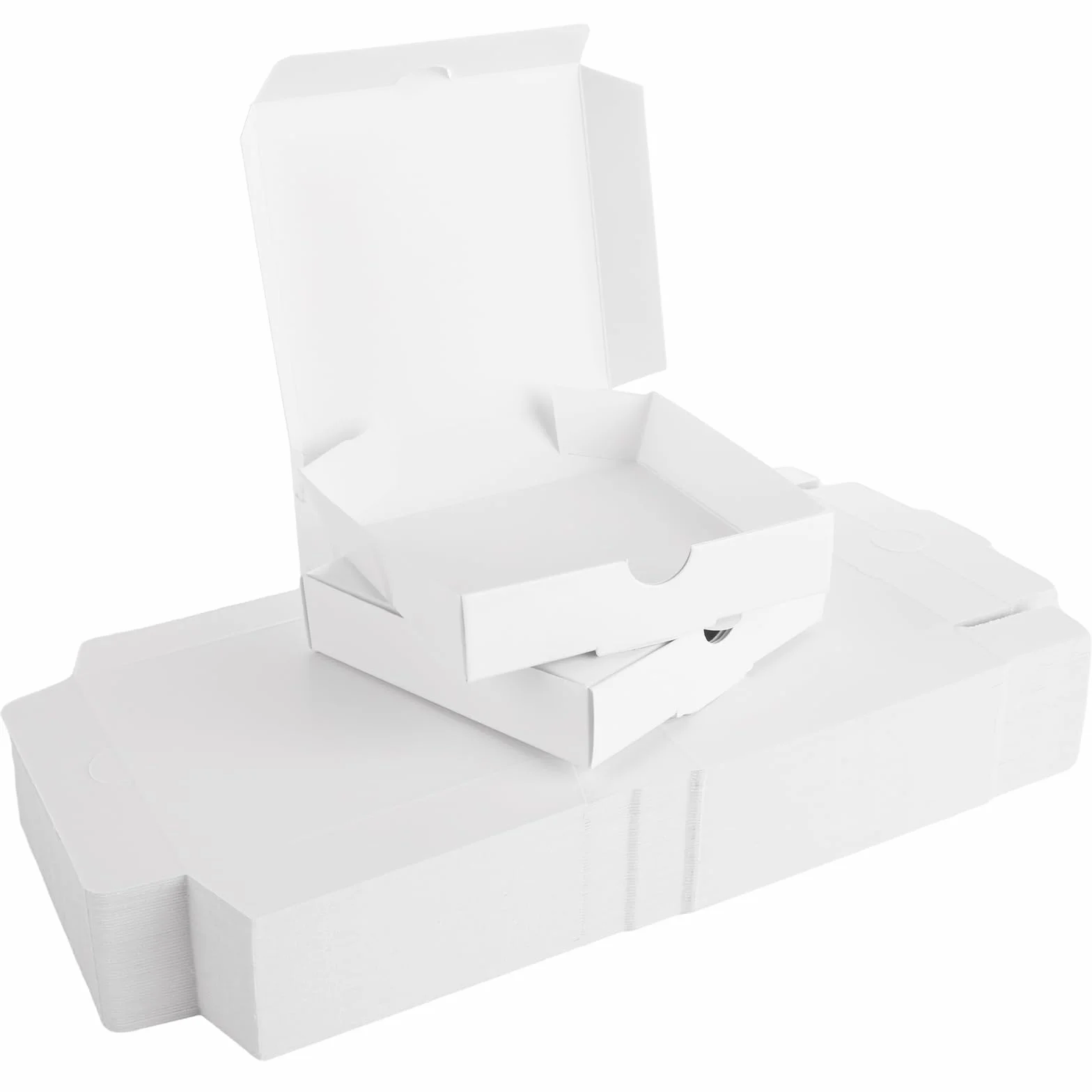 Confezione da 100 mini scatole per pizza 8,9 x 8,9 x 2 cm argilla bianche